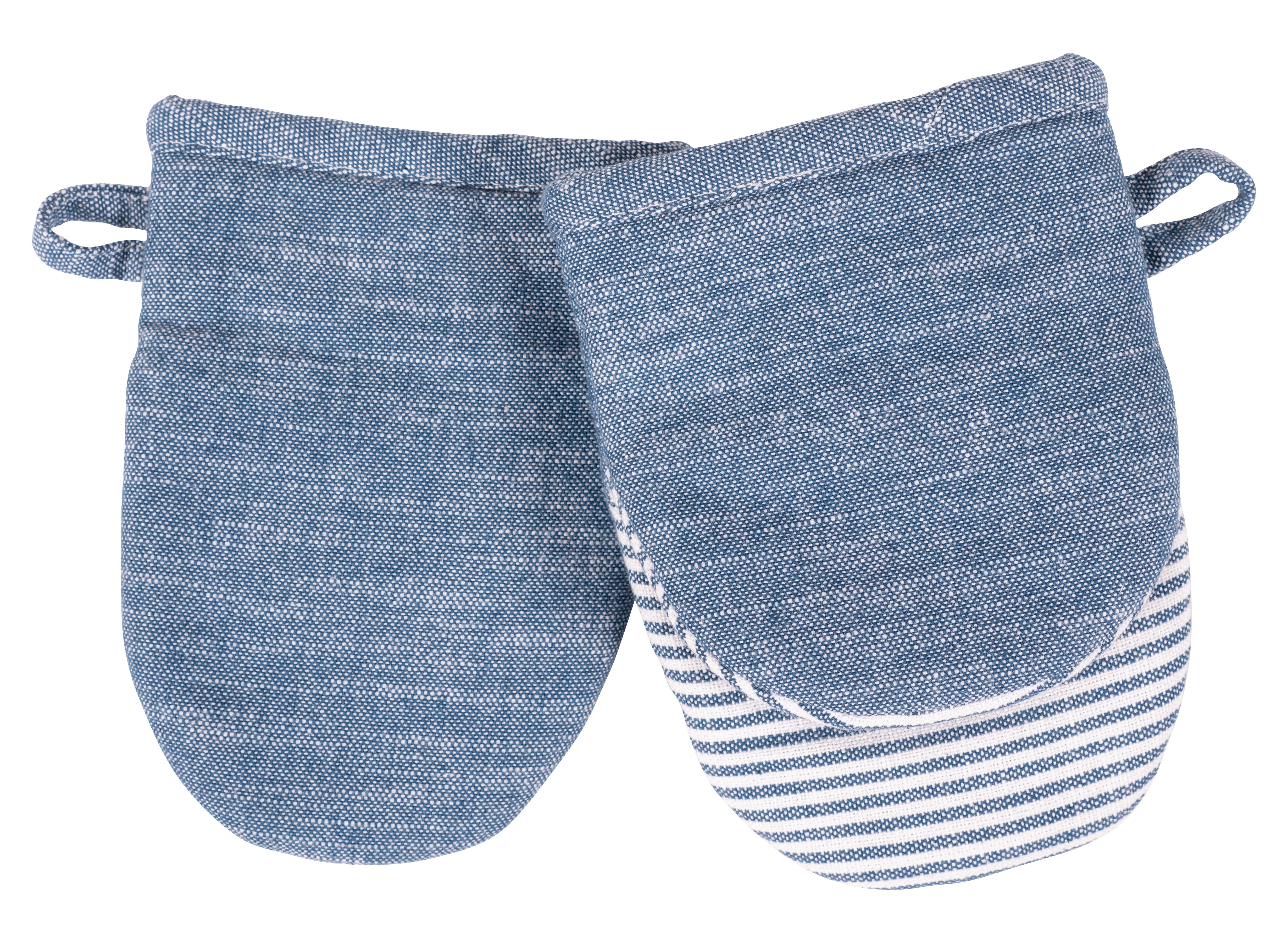 Strada Set of 2 Chambray Mini Mitts - 7