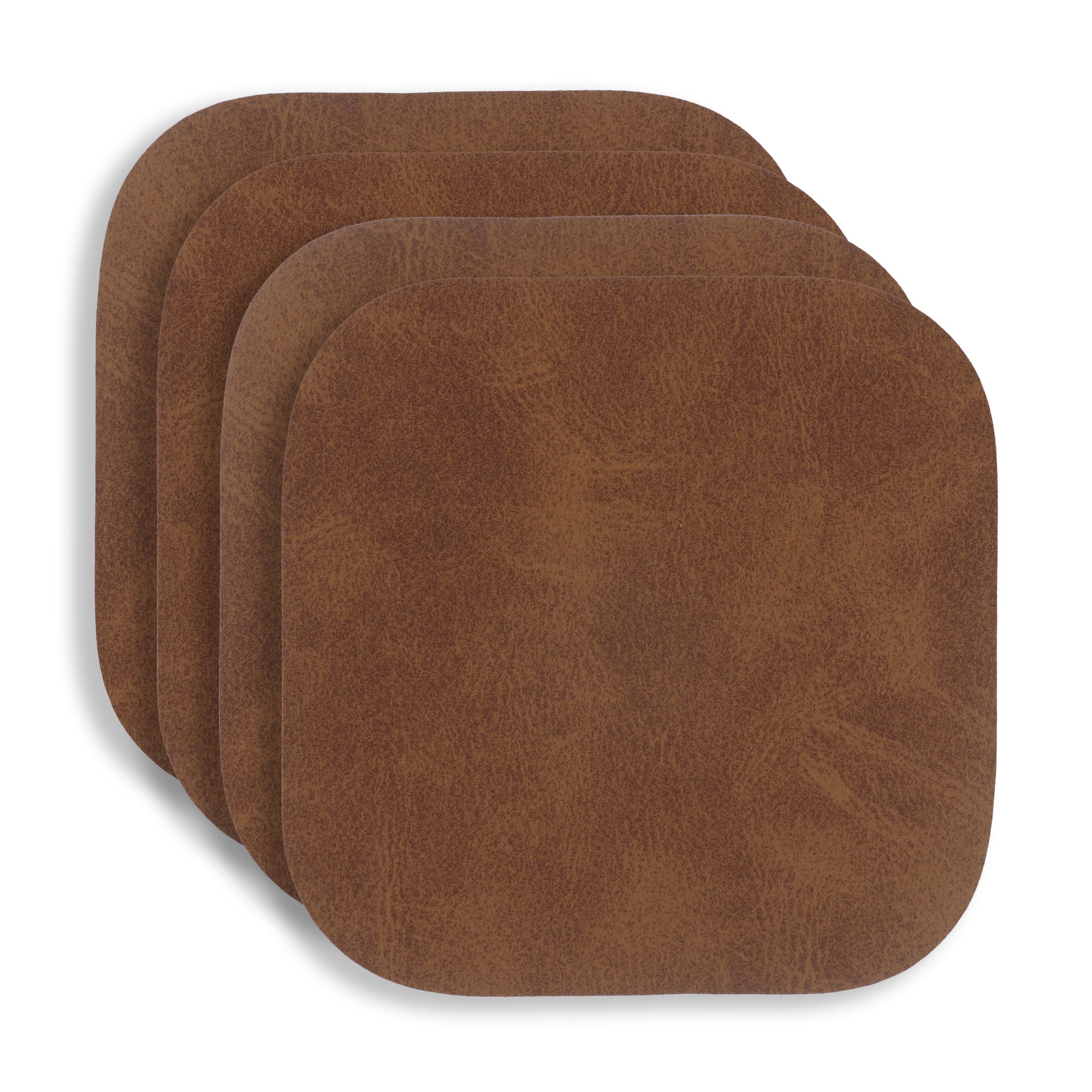 KAF Home Santiago Set Of 4 Faux Leather Coasters - 4.25