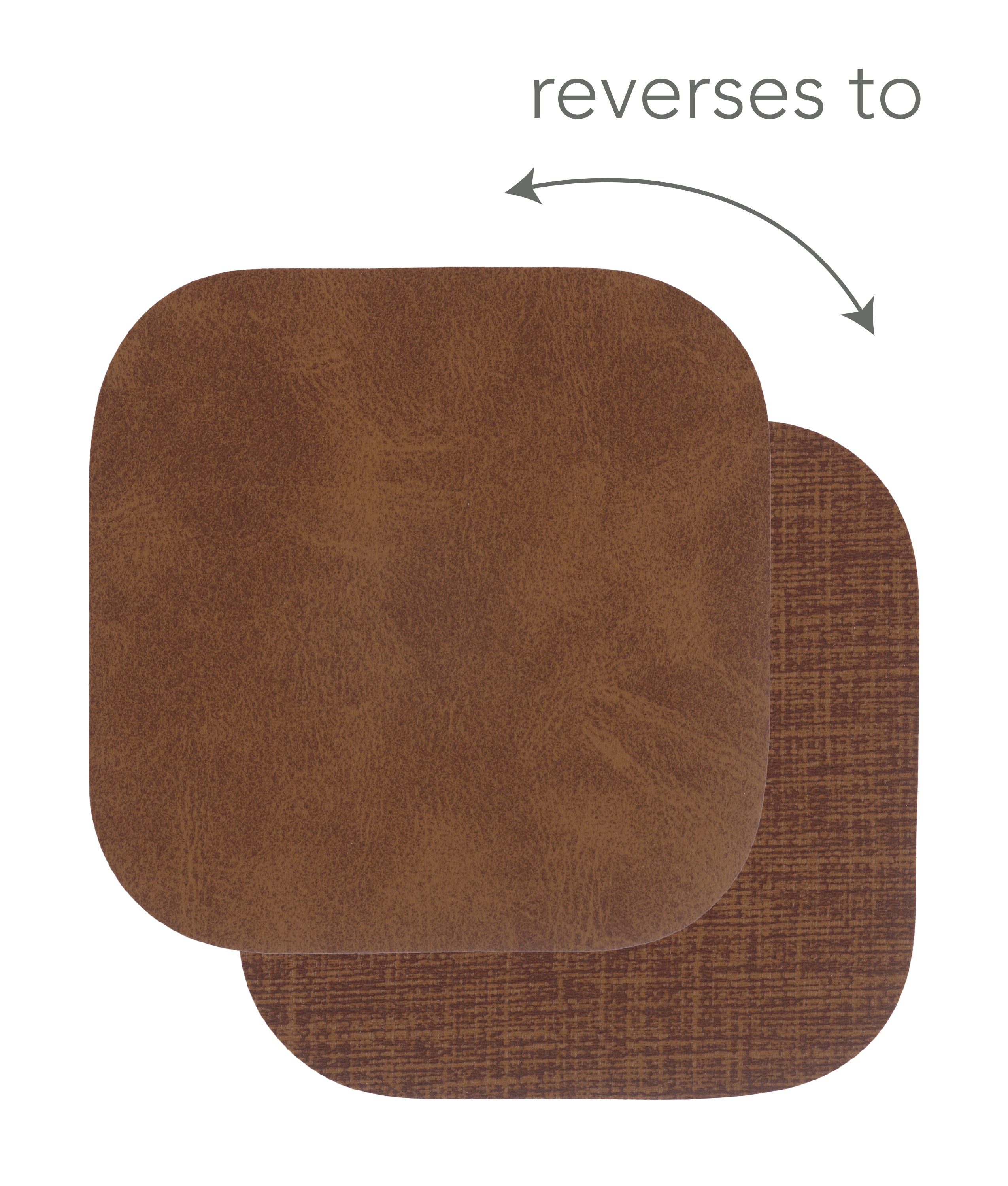 KAF Home Santiago Set Of 4 Faux Leather Coasters - 4.25