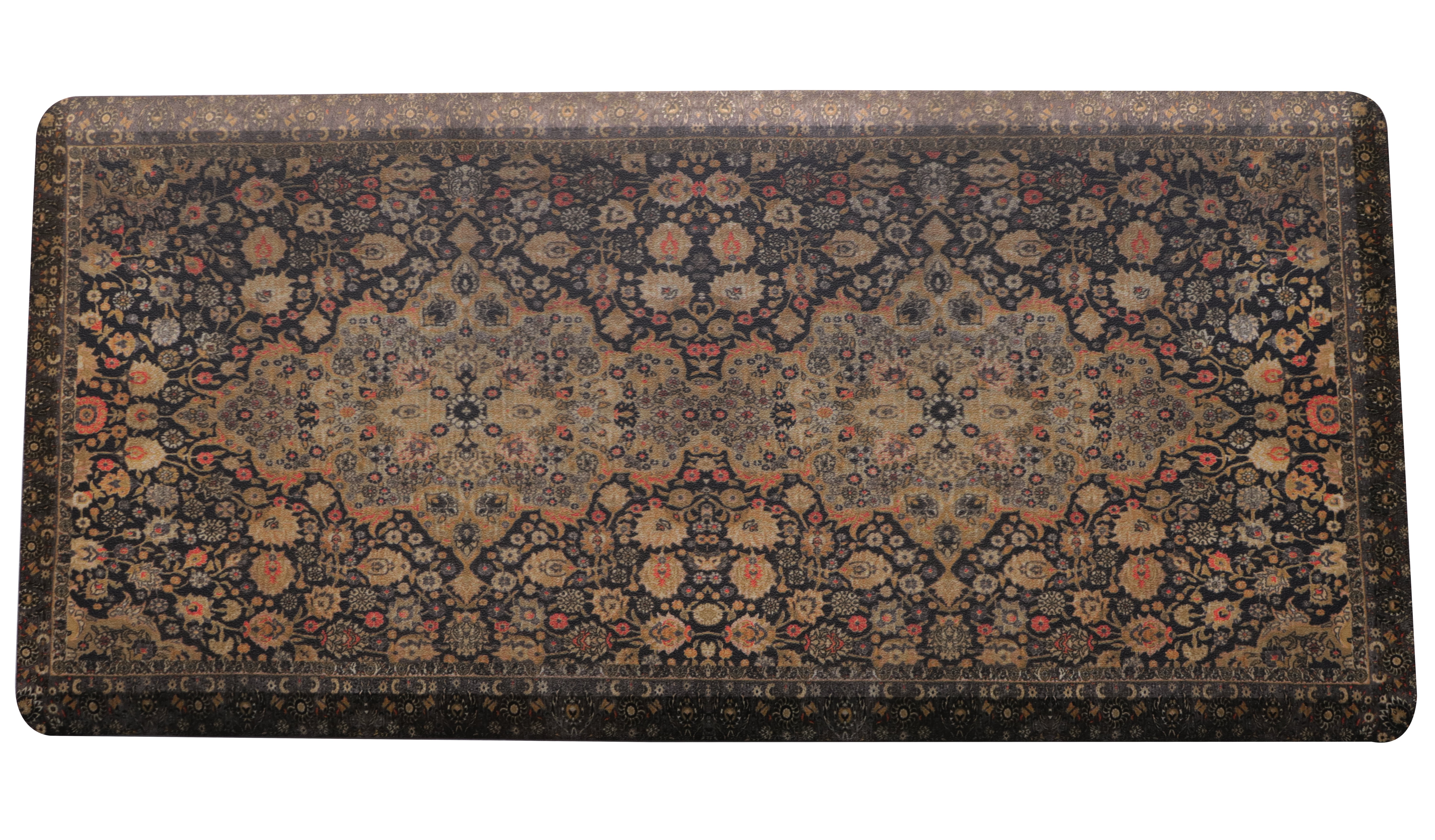 KAF Home Persian Print Anti Fatigue Mats - Beveled Edge