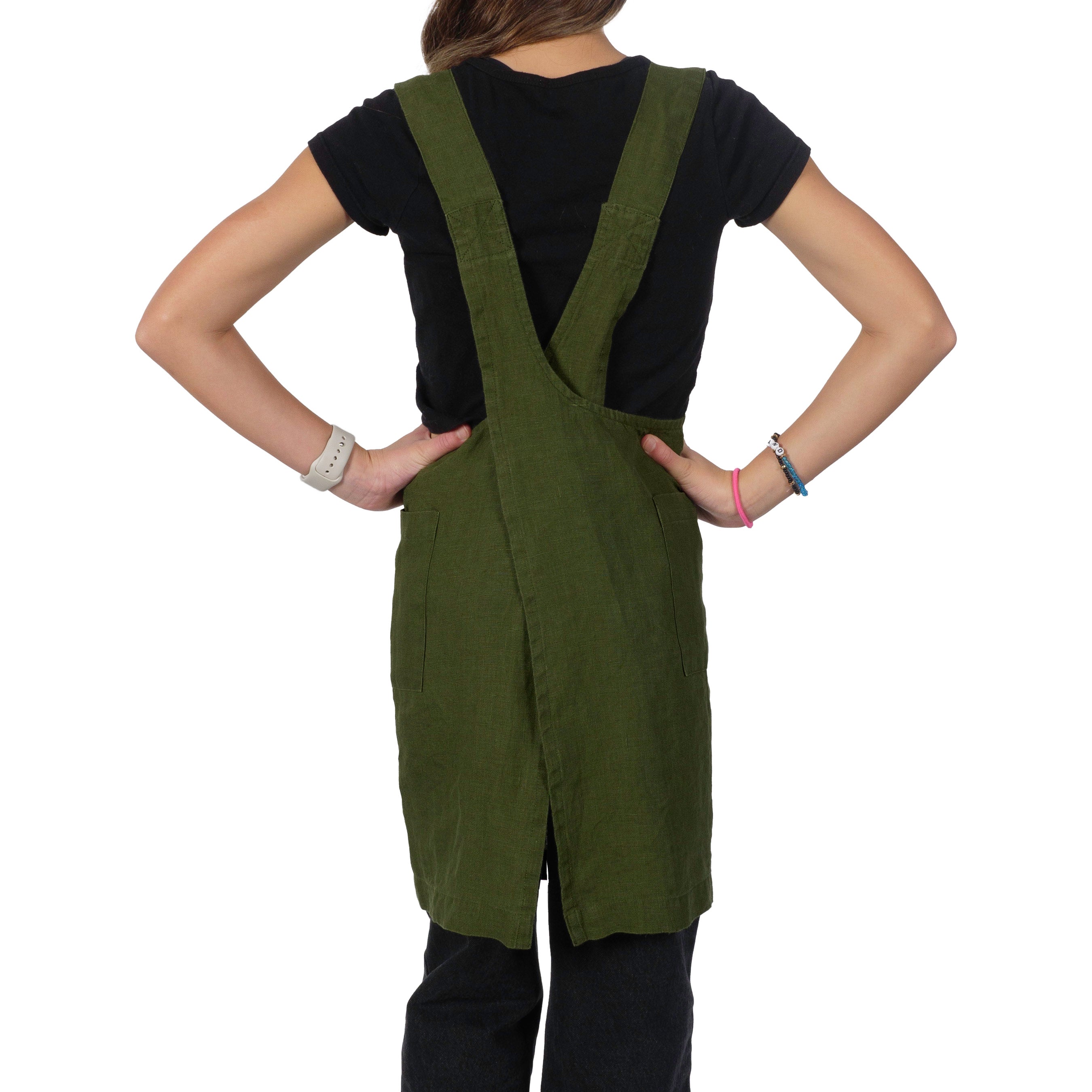 KAF Home Firenze Kids 100% Stonewashed Linen Smock Apron