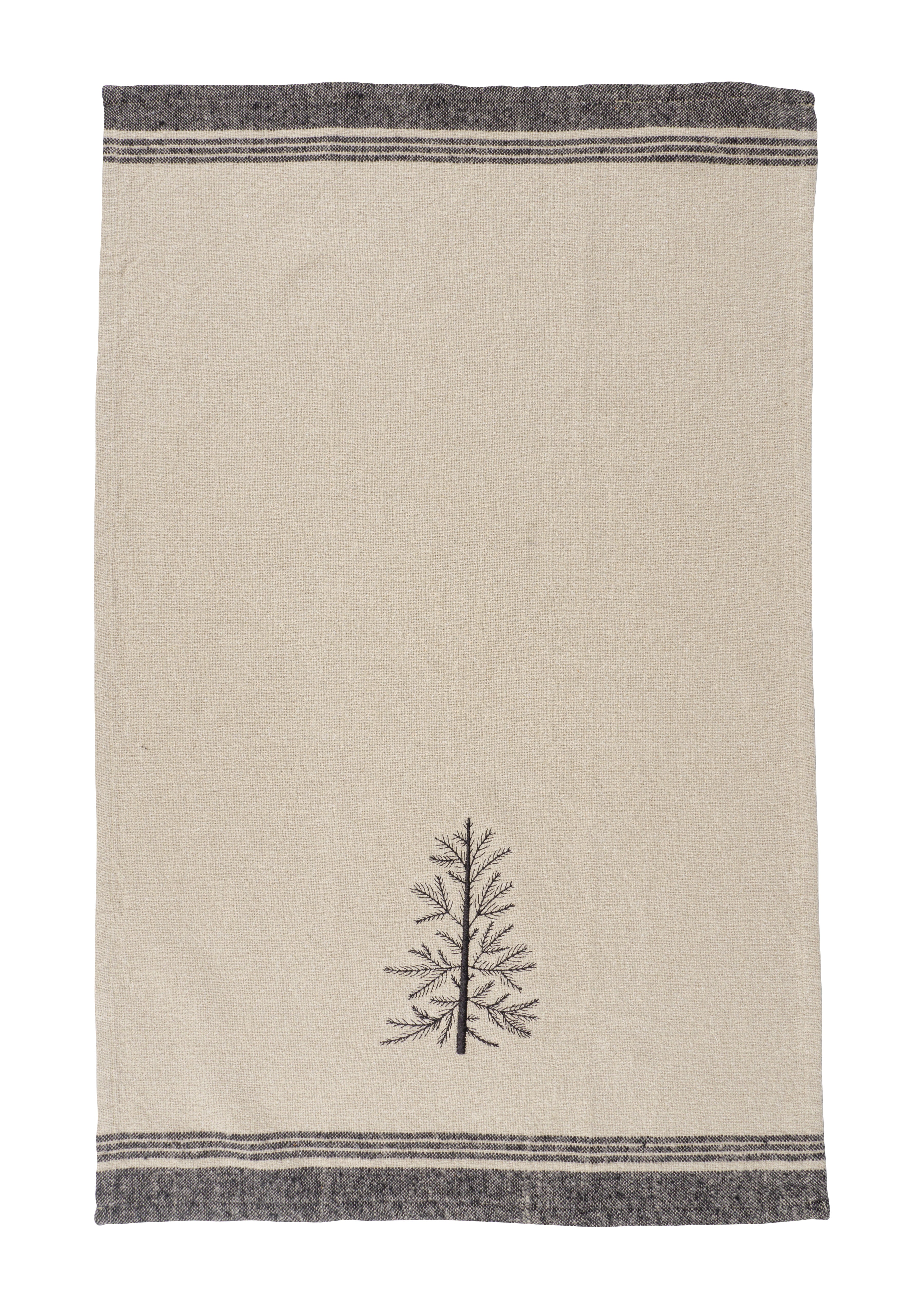 KAF Home Natural Embroidered Kitchen Towel
