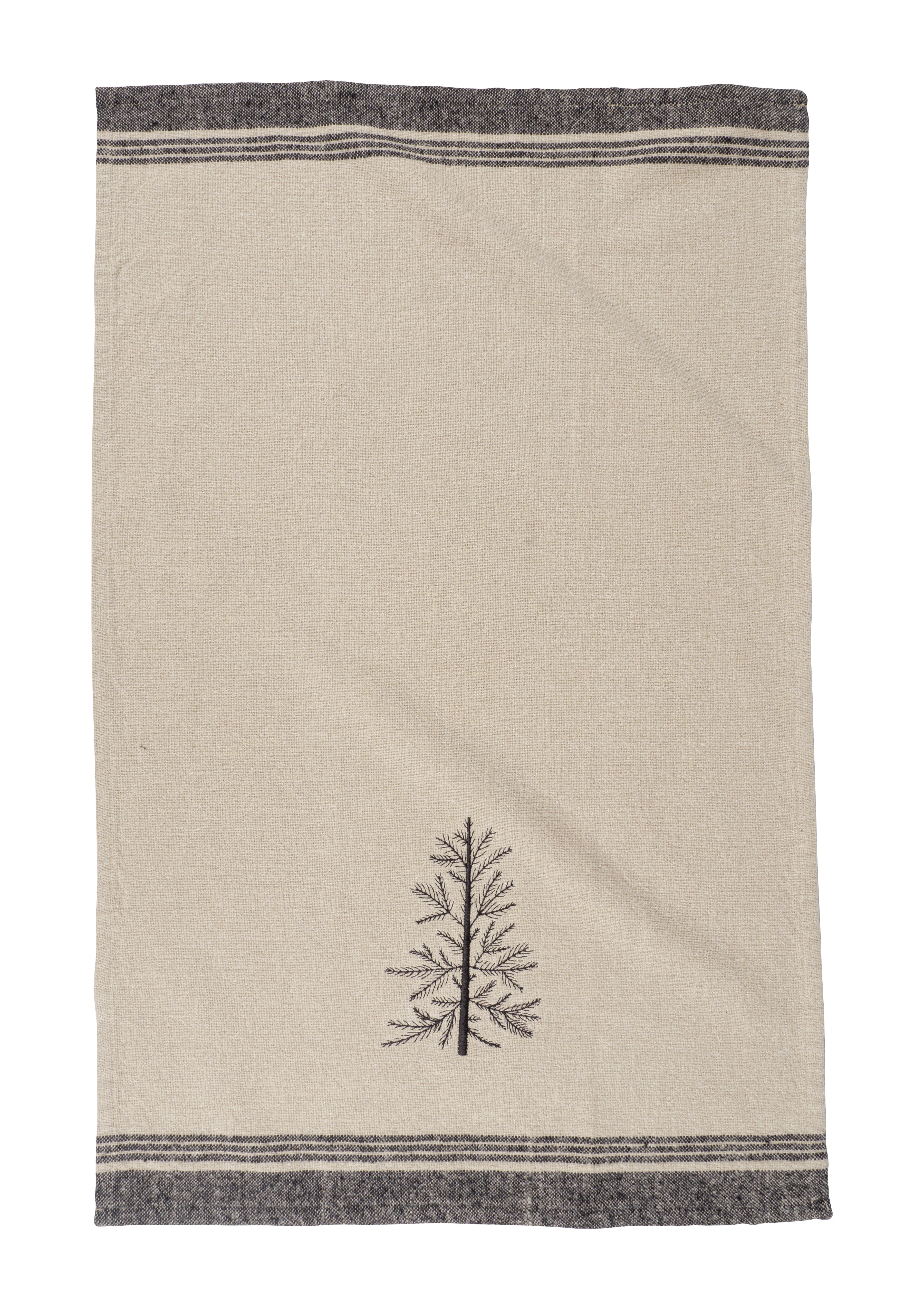 KAF Home Natural Embroidered Kitchen Towel