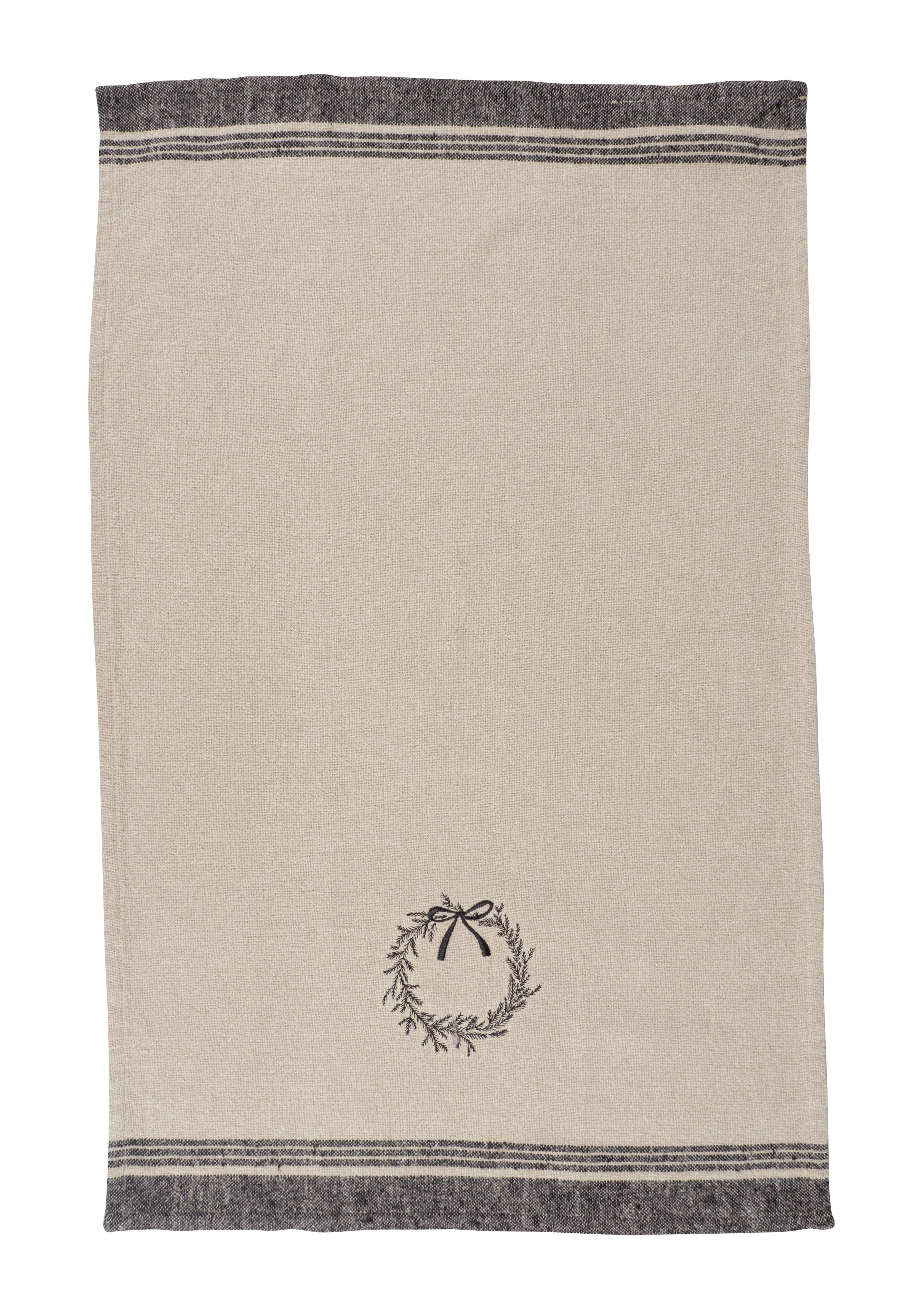 KAF Home Natural Embroidered Kitchen Towel