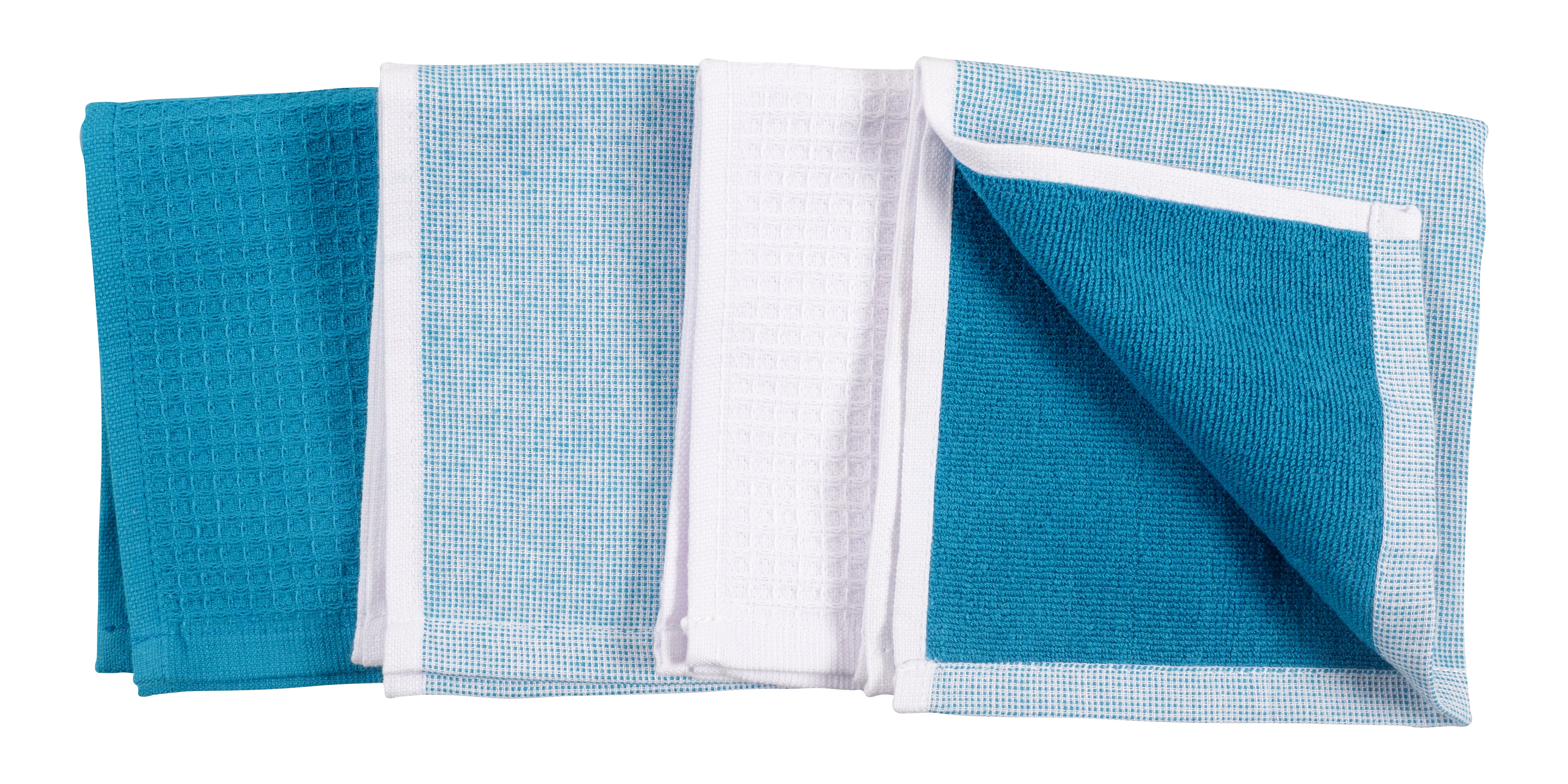 Linden 100% Cotton Reversible Terry Dish Cloth Set Of 4