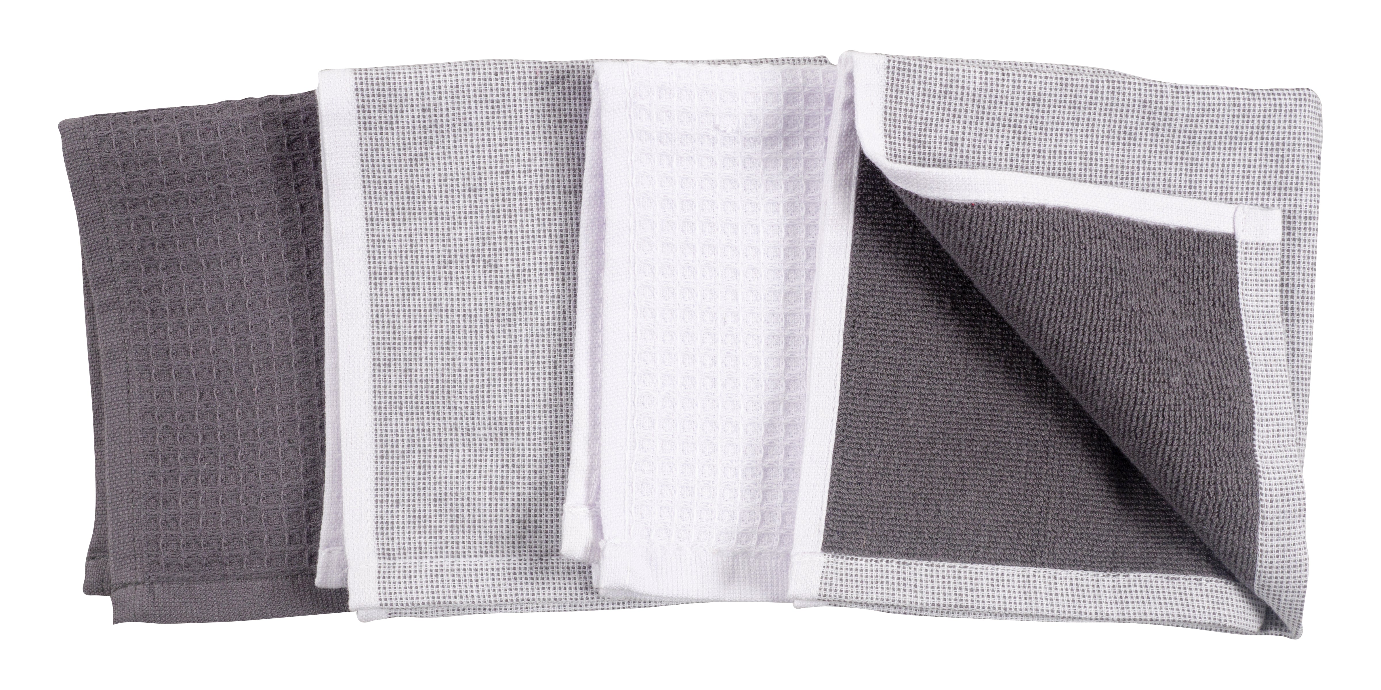 Linden 100% Cotton Reversible Terry Dish Cloth Set Of 4