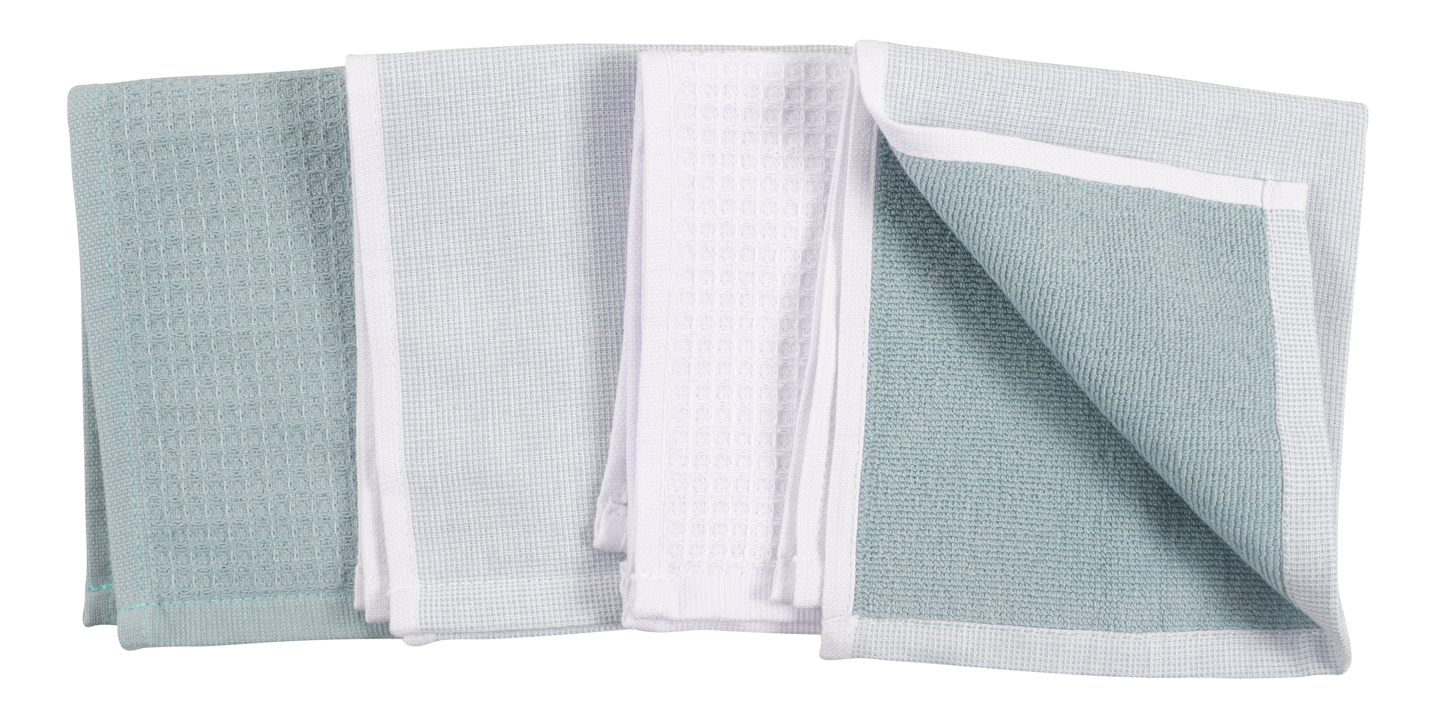 Linden 100% Cotton Reversible Terry Dish Cloth Set Of 4