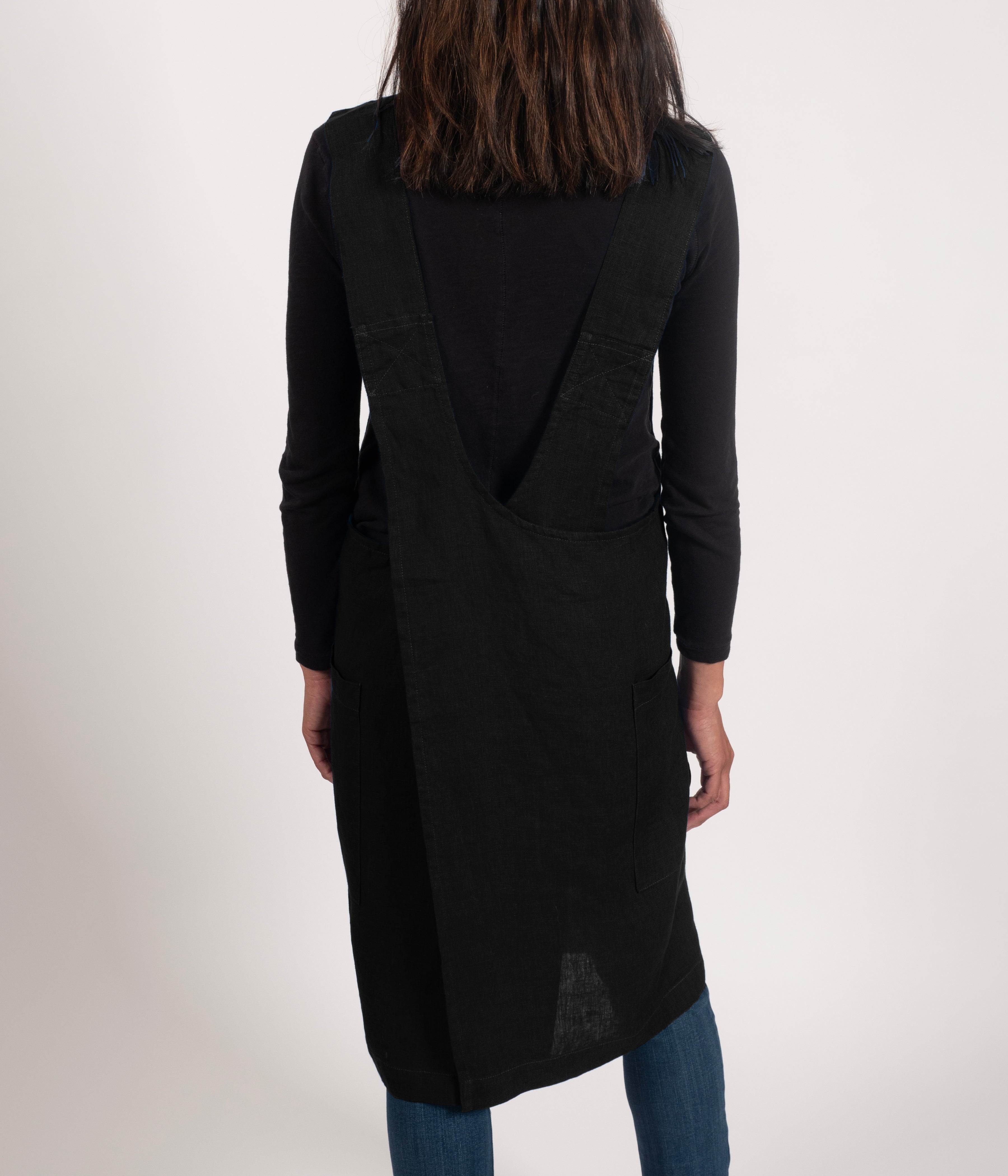 KAF Home Firenze 100% Stone Washed Linen Cross Back Smock Apron