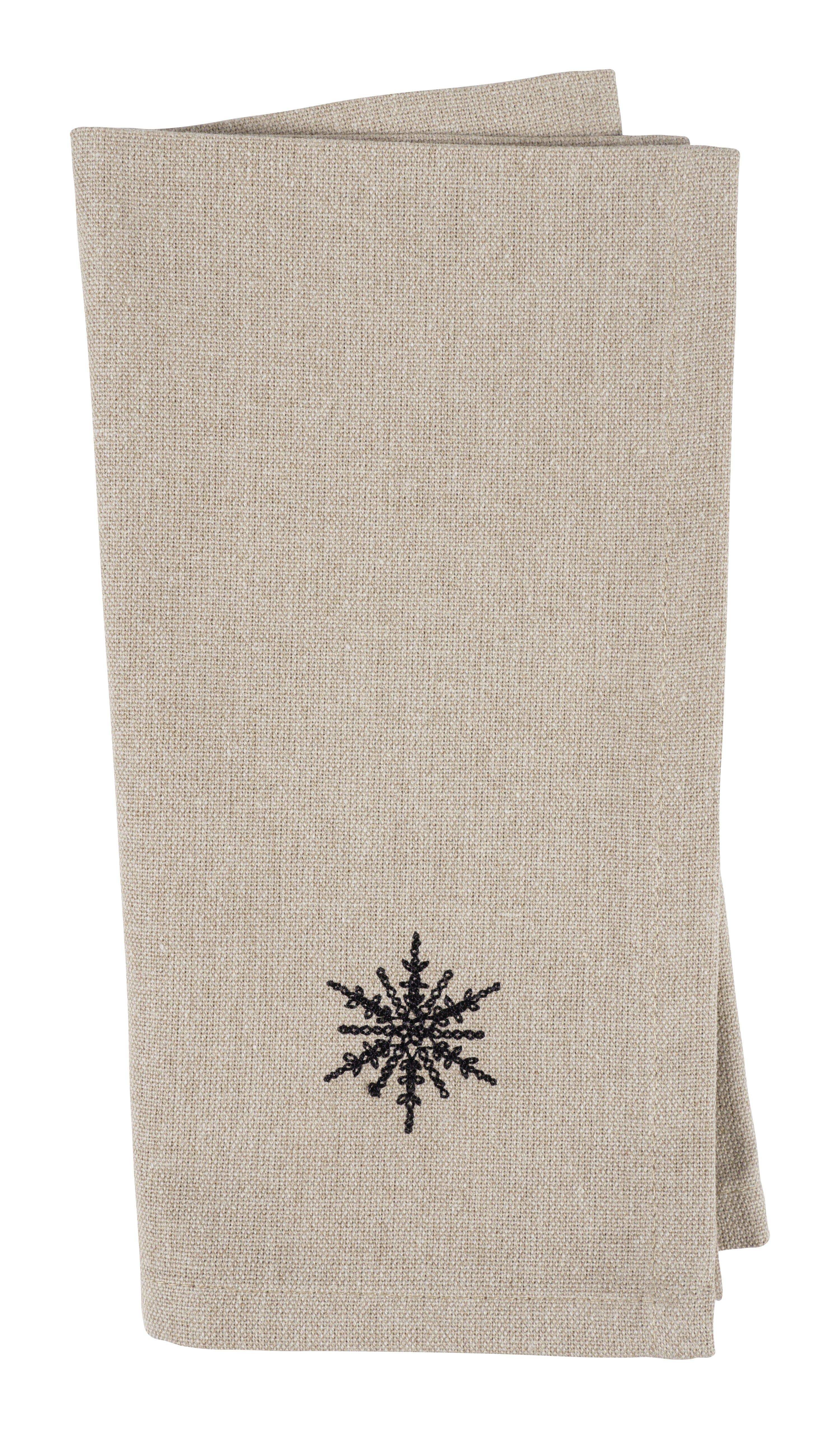 KAF Home Natural Embroidered Holiday Napkin