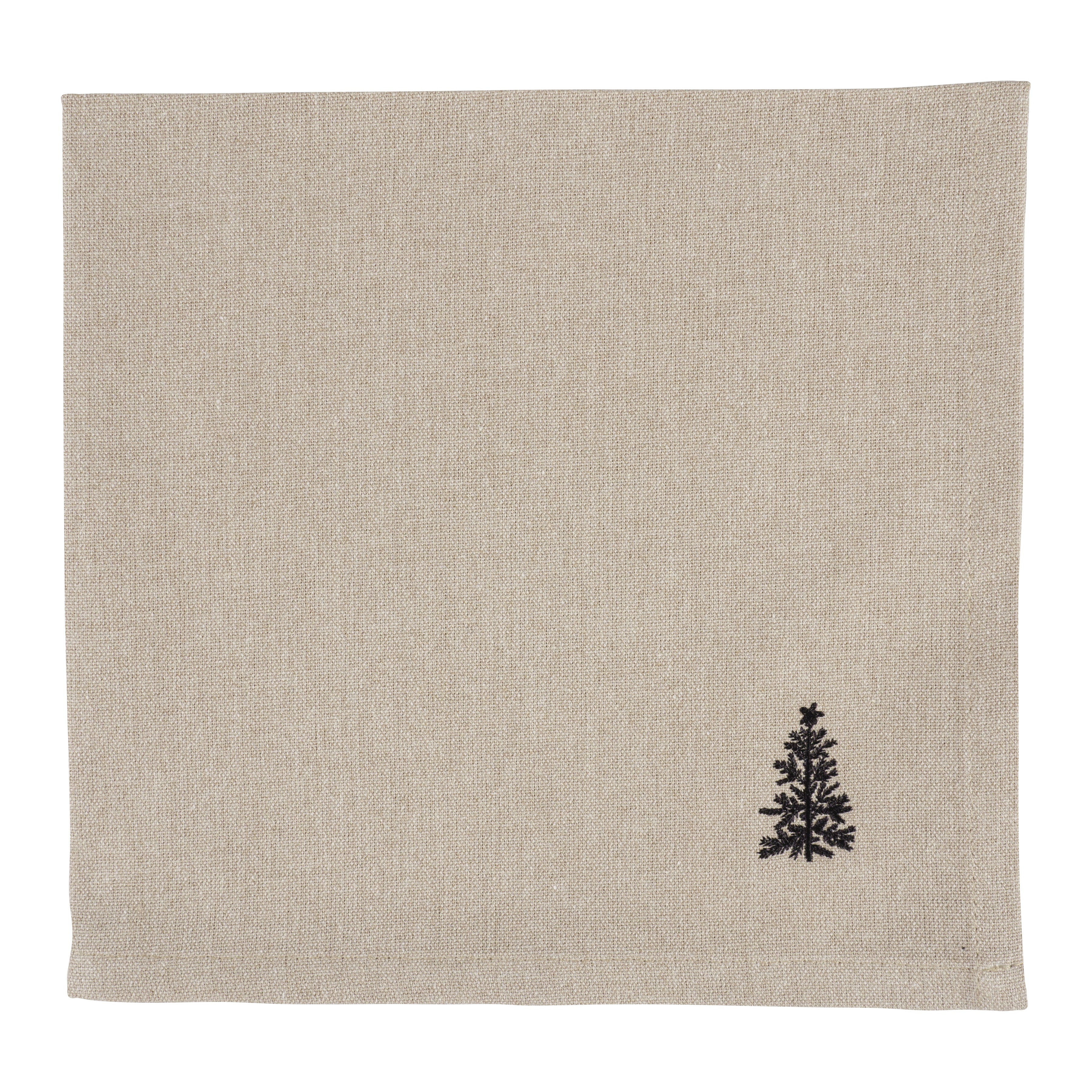 KAF Home Natural Embroidered Holiday Napkin