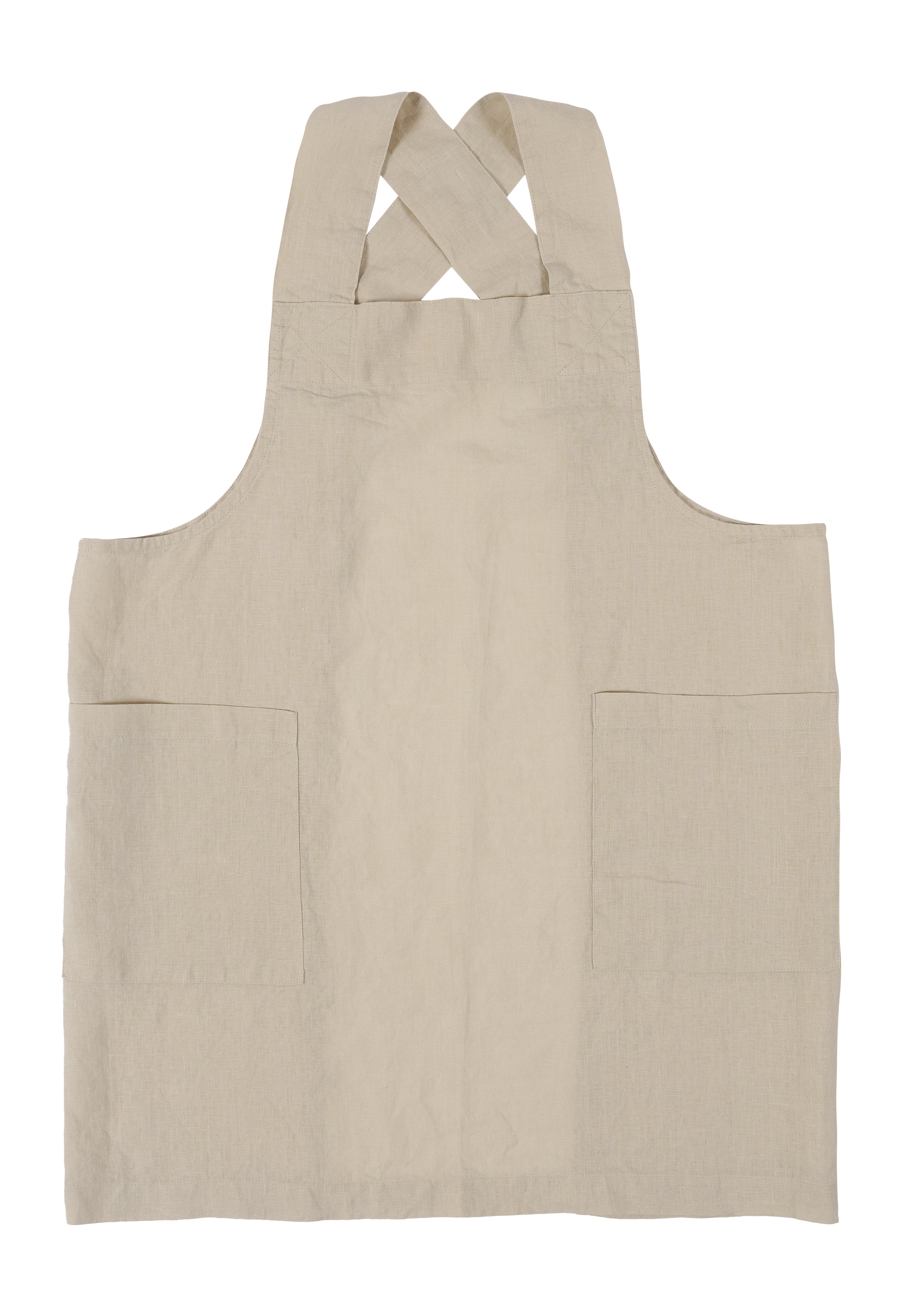 KAF Home Firenze 100% Stone Washed Linen Cross Back Smock Apron