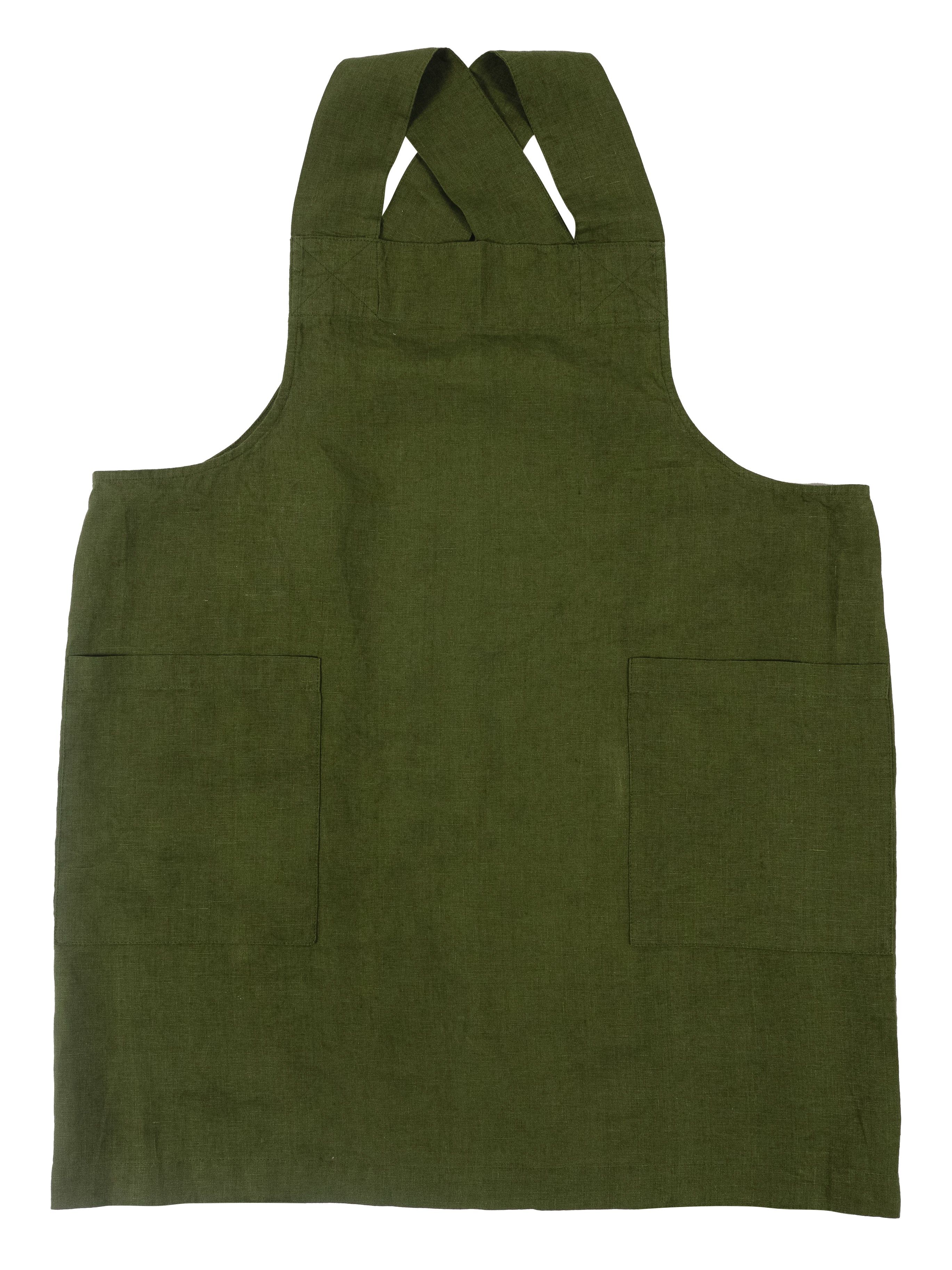 KAF Home Firenze 100% Stone Washed Linen Cross Back Smock Apron