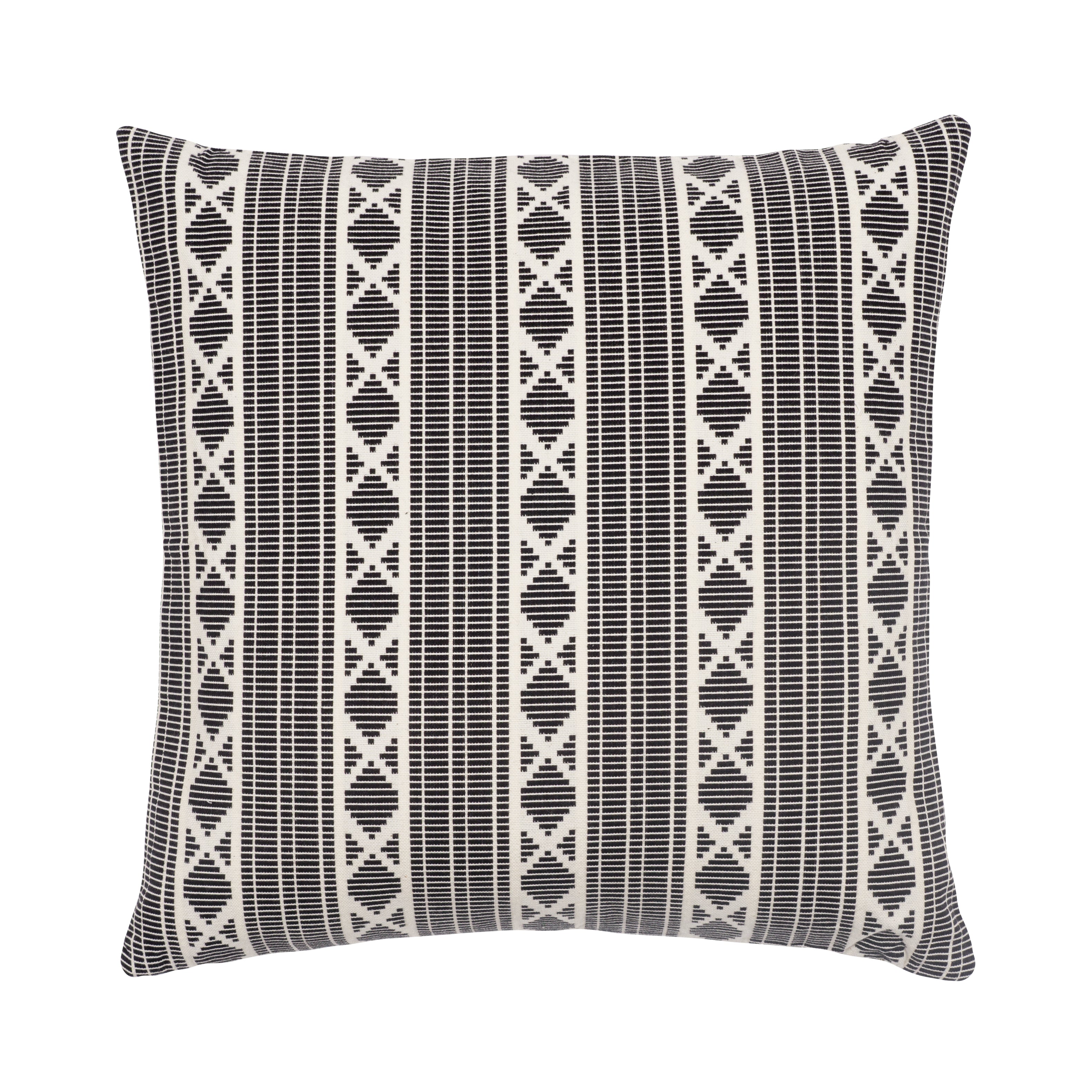 Yarn Dyed Jacquard Decorative Feather Filled Pillow