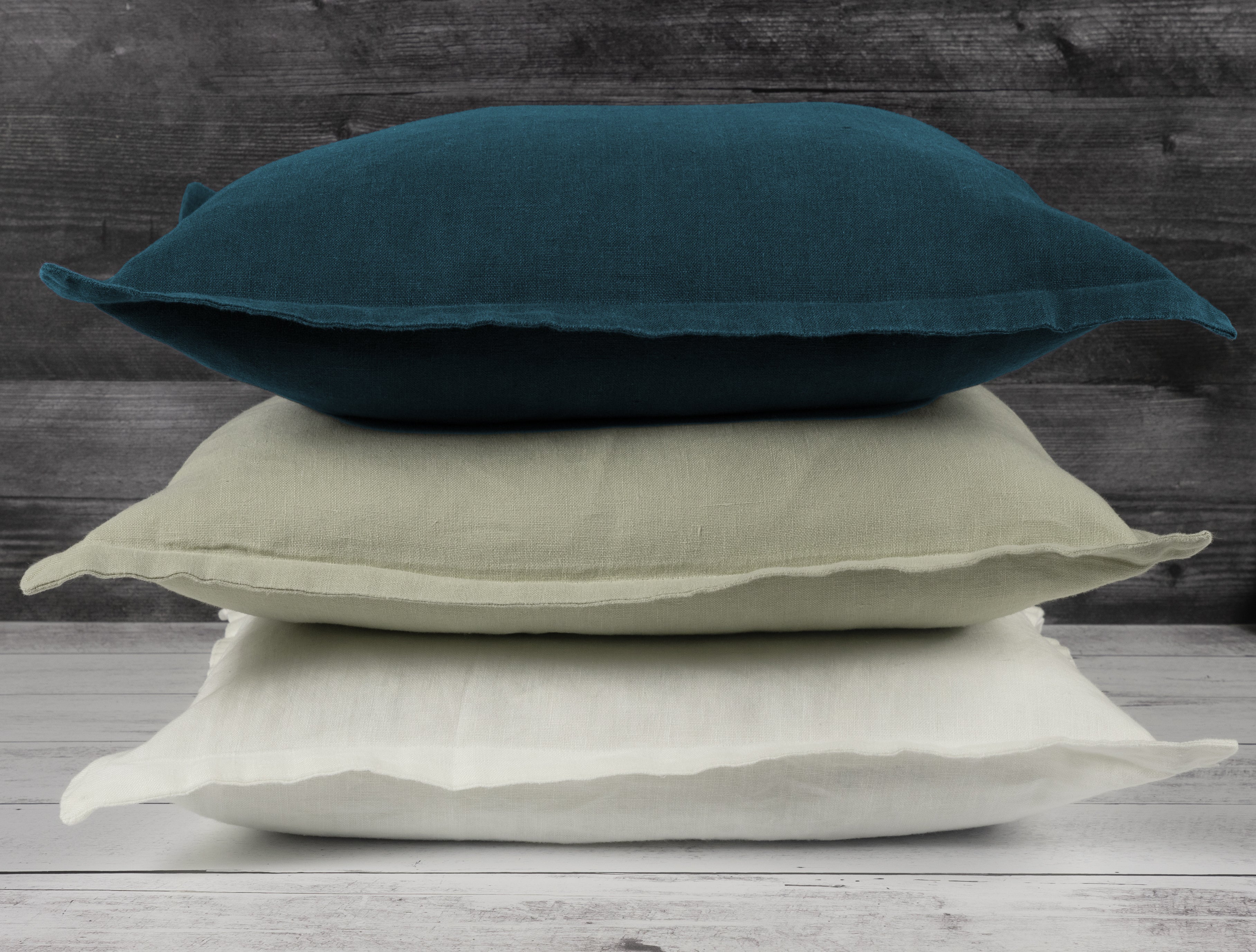 Washed Linen with Flange Decorative Pillow