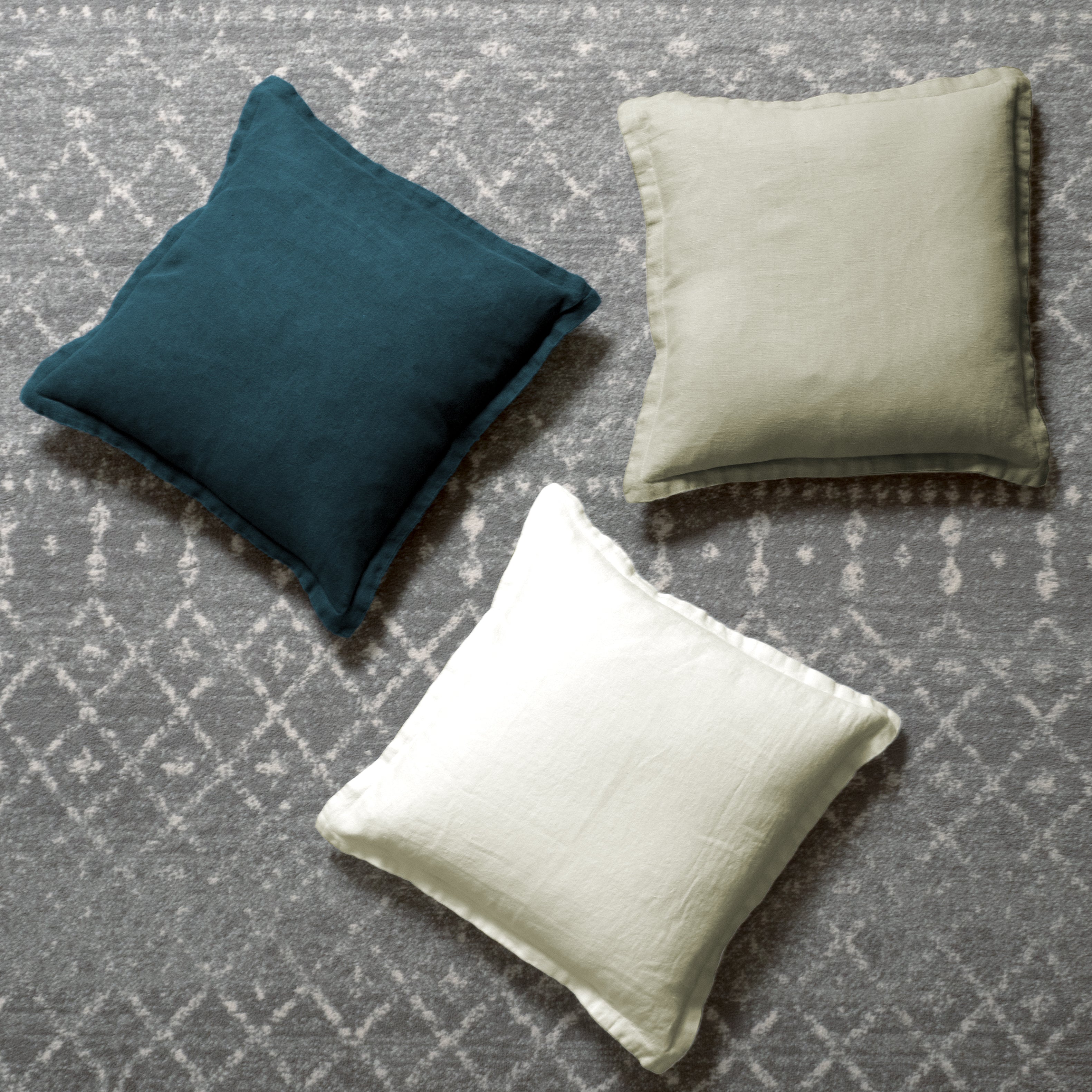 Washed Linen with Flange Decorative Pillow