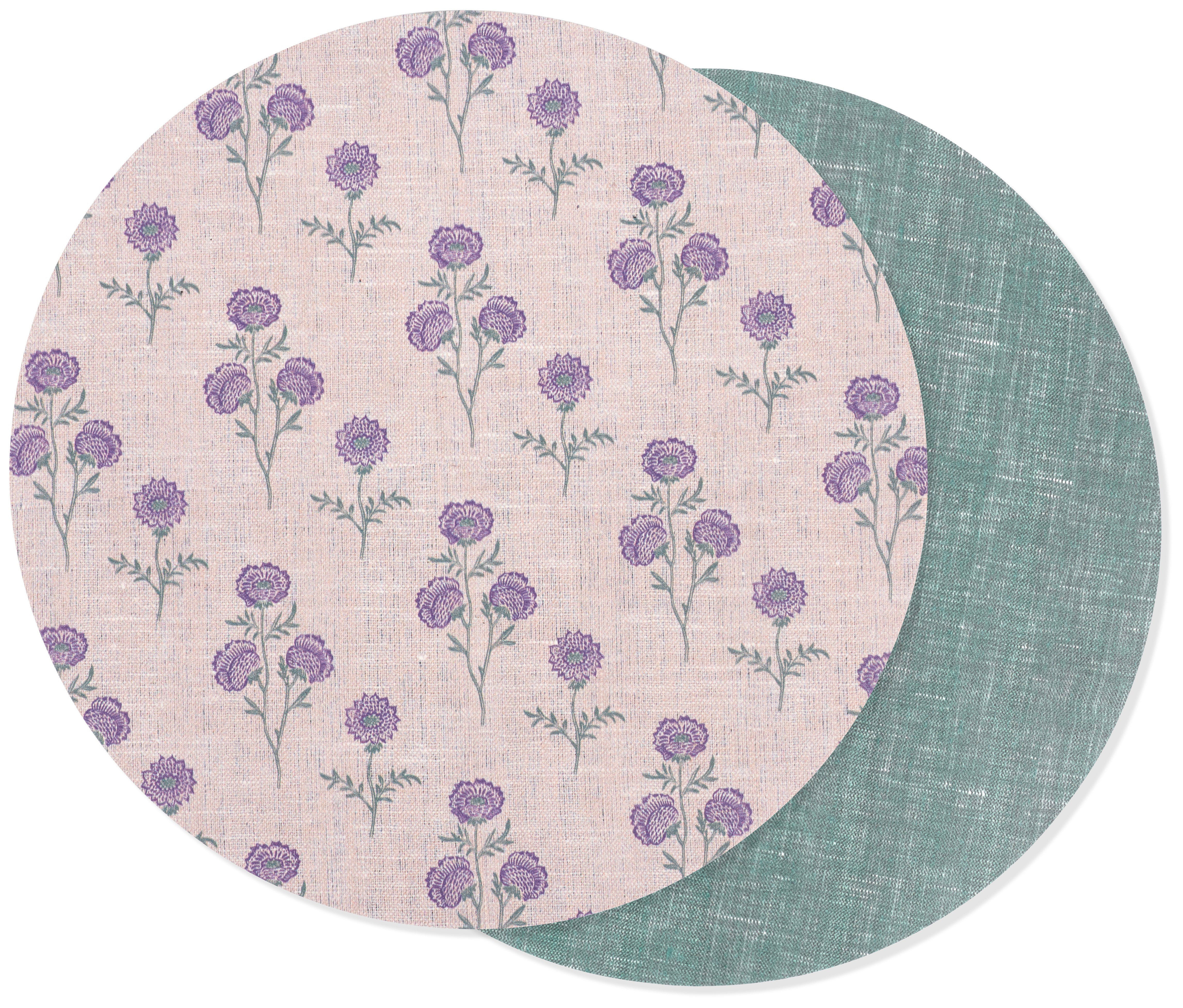 KAF Home Riviera Reversible Floral Vinyl Placemats - 14