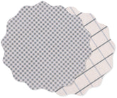 KAF Home Riviera Reversible Gingham& Plaid Vinyl Placemats - 14" Scalloped