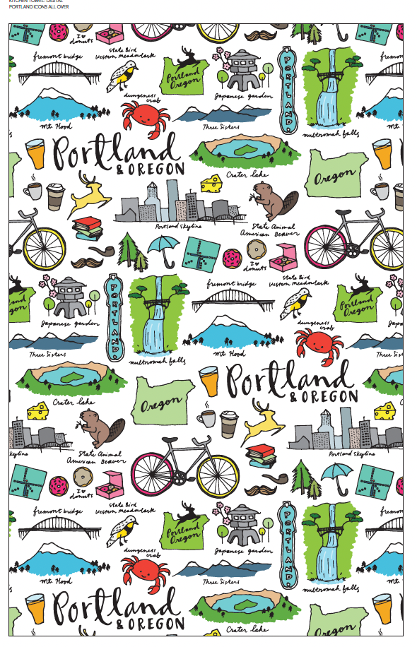 Digitally Printed City Themed Kitchen Towels