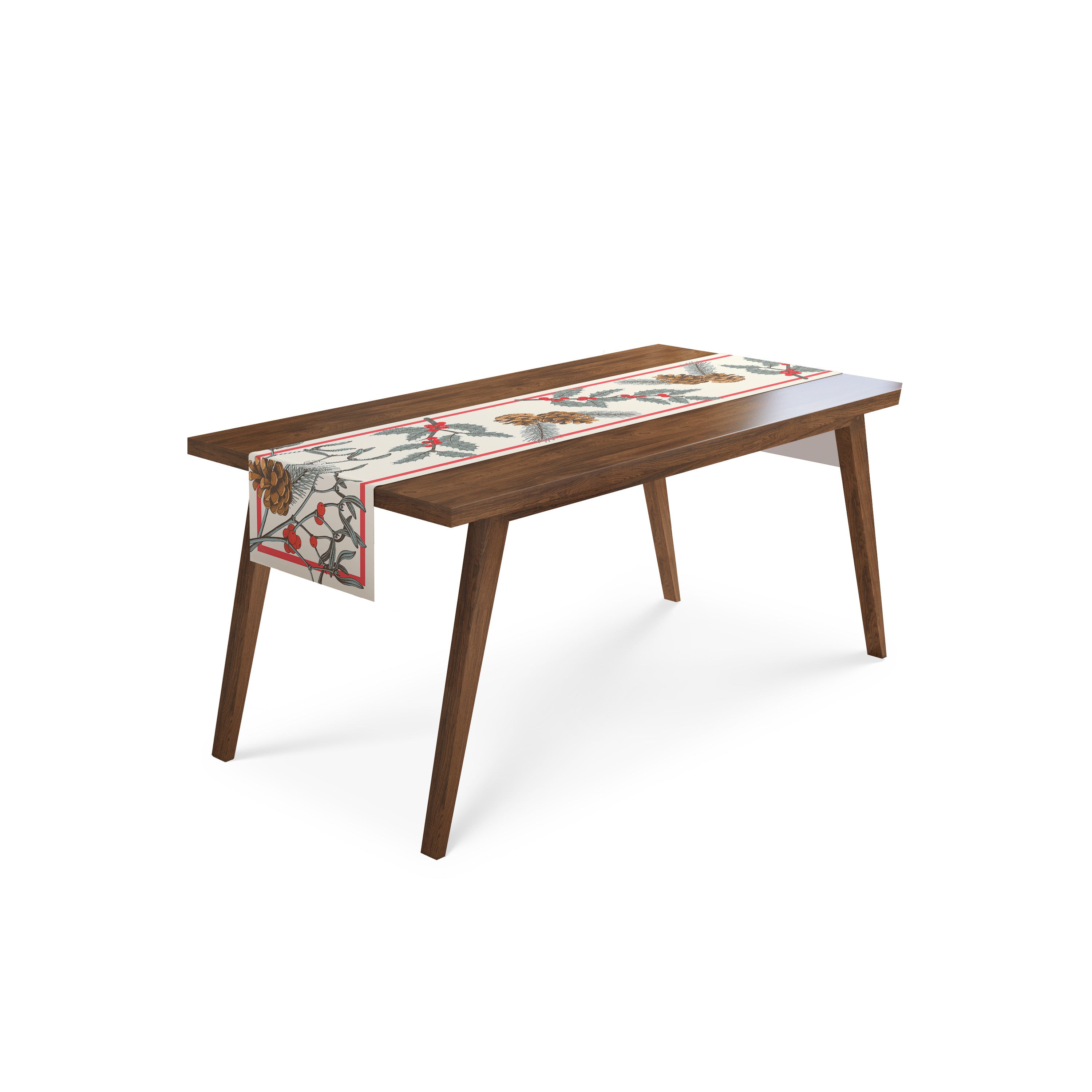 KAF Home Digitally Printed Holiday Foliage Table Runner