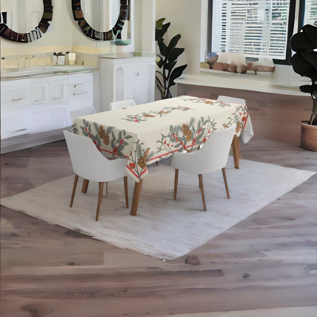 KAF Home Digitally Printed Holiday Foliage Tablecloth