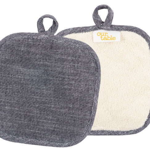 Strada Set of 2 Chambray Pot Holders - 8