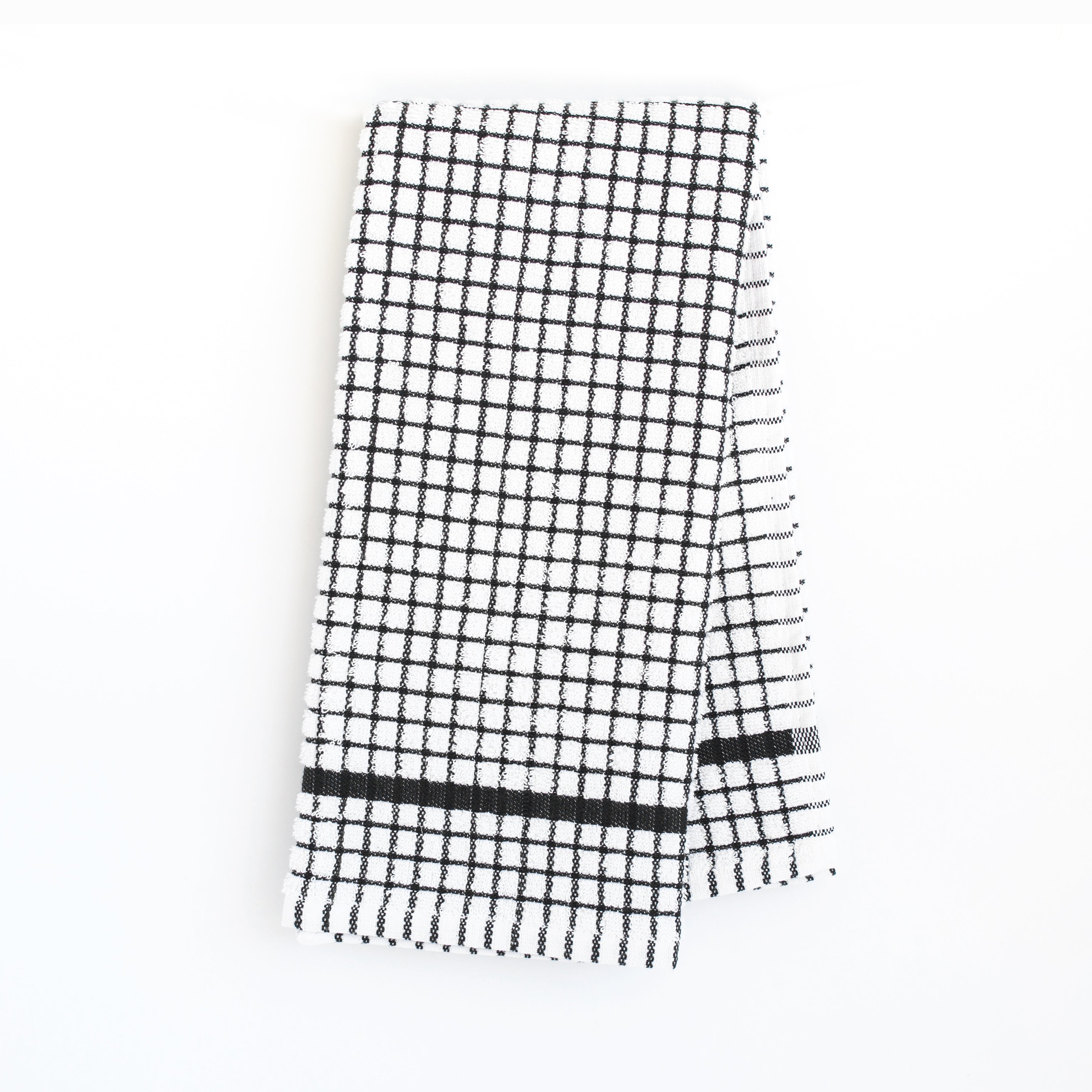 KAF Home Grid Terry Kitchen Towel - Black