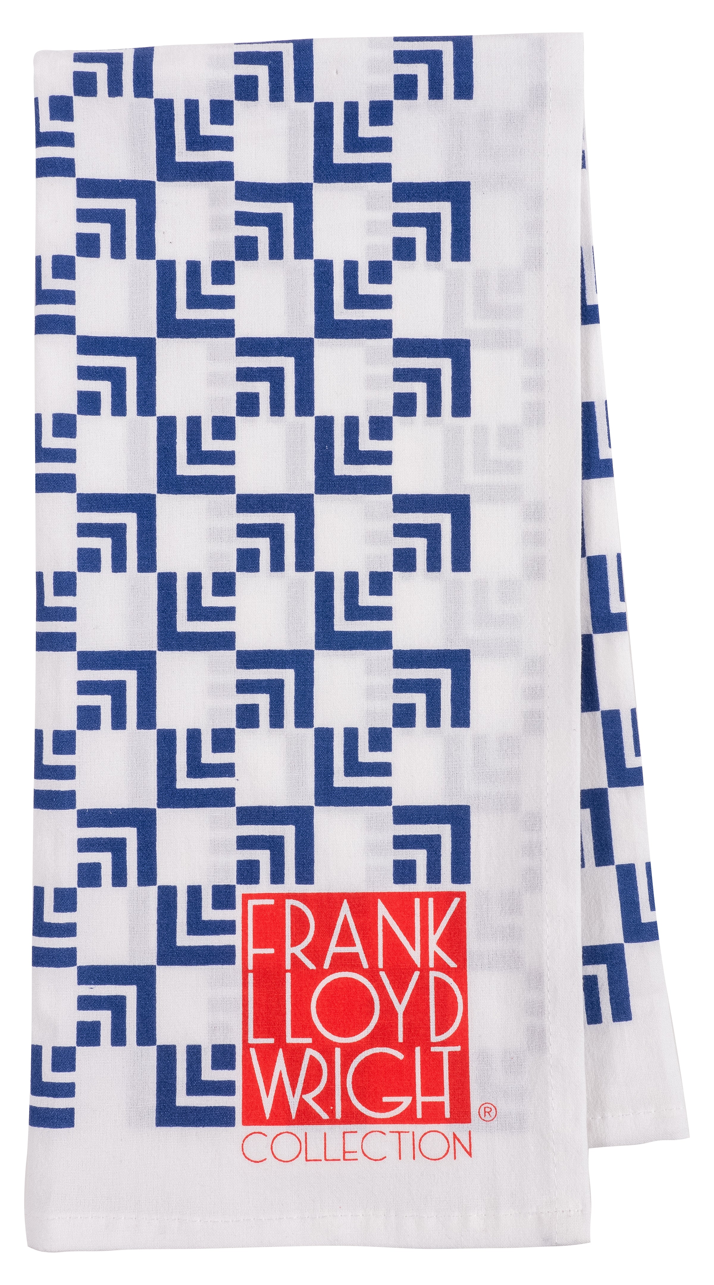 Frank Lloyd Wright Nested Squares Printed Towel - Blue
