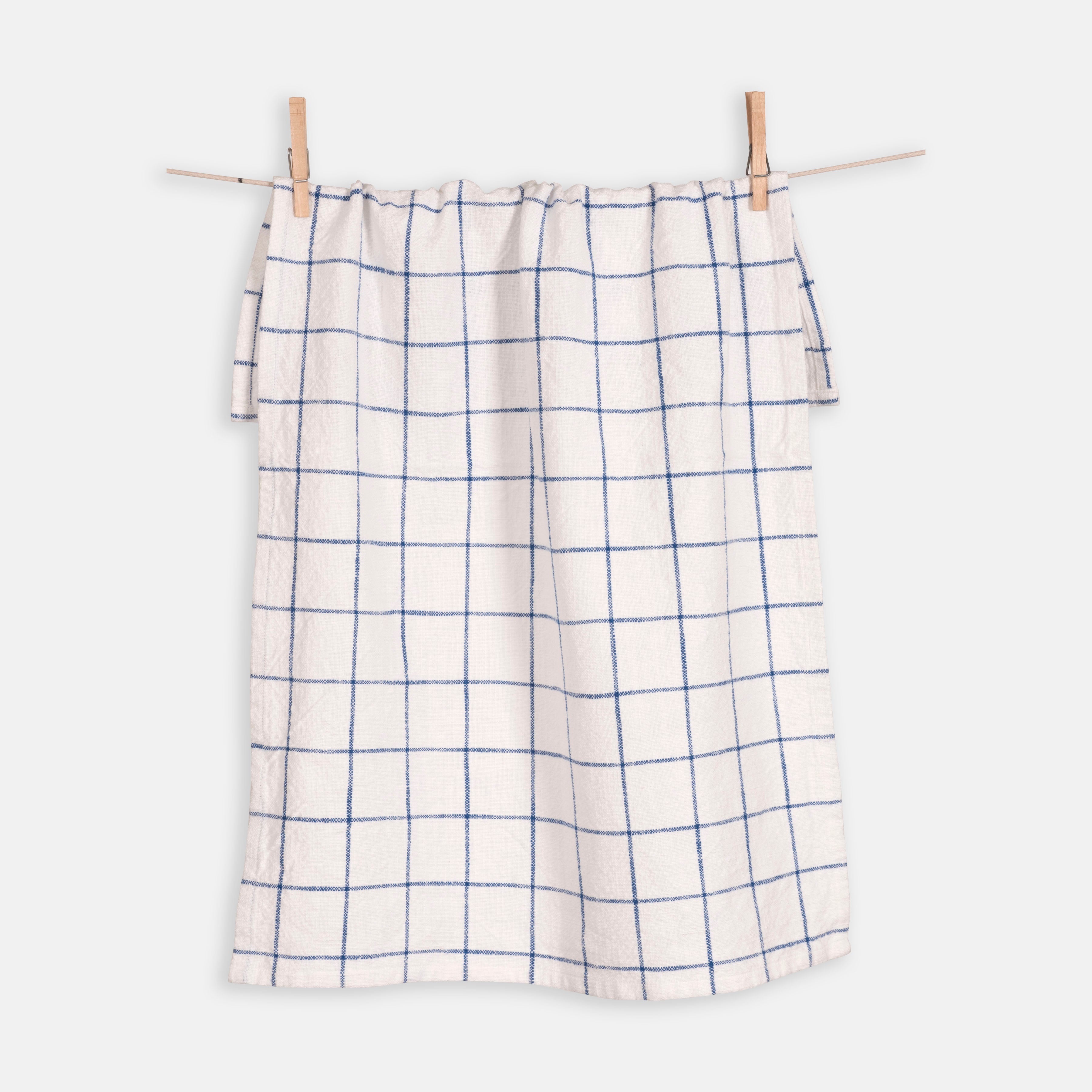 blue fast drying absorbent 100% cotton kitchen towel