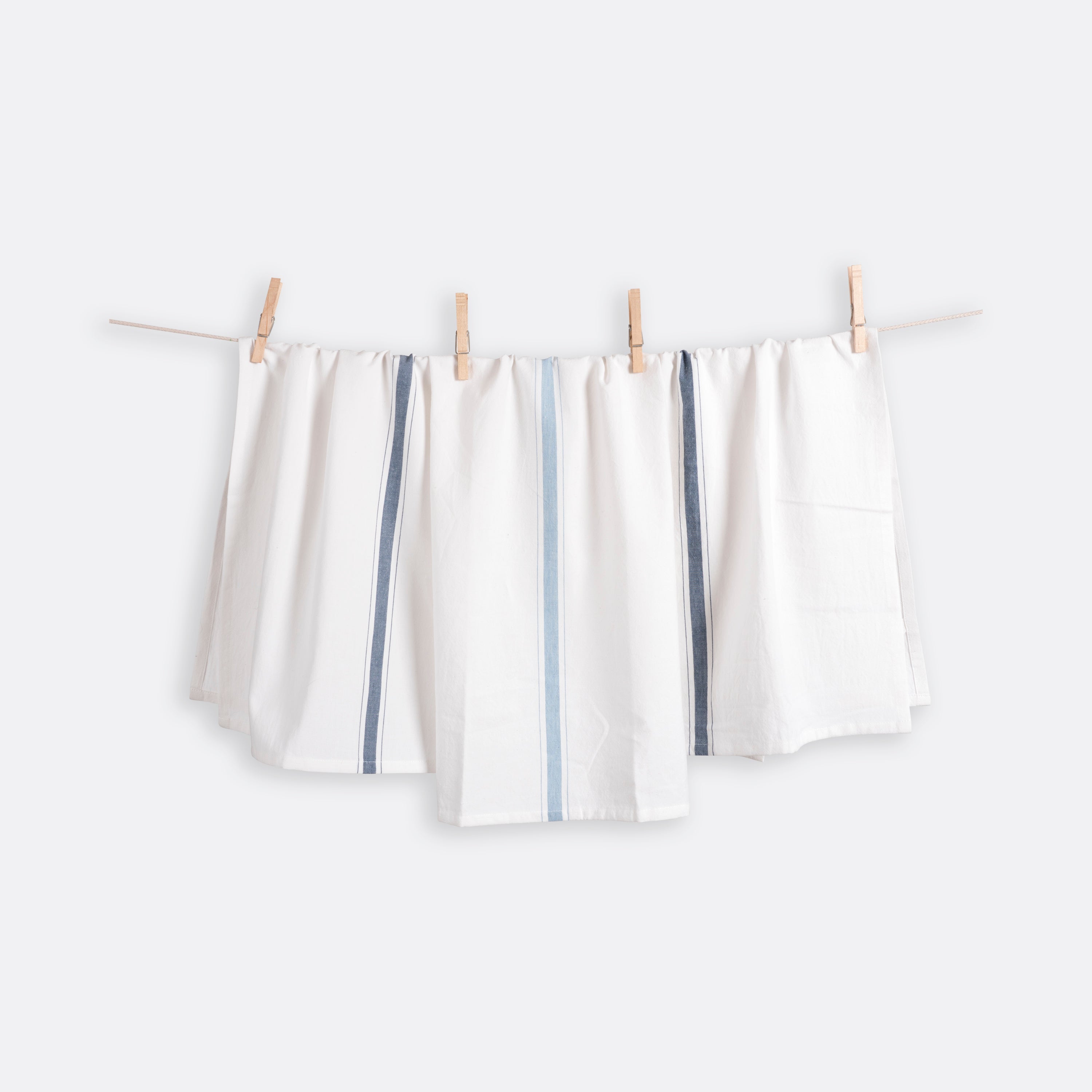 KAF Christopher Kimball's Milk Street Set of 3 Blue Stripe Flour Sack Towels