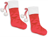 KAF Home Christmas/Holiday Stockings | Set of 2 Stockings with Pom Poms