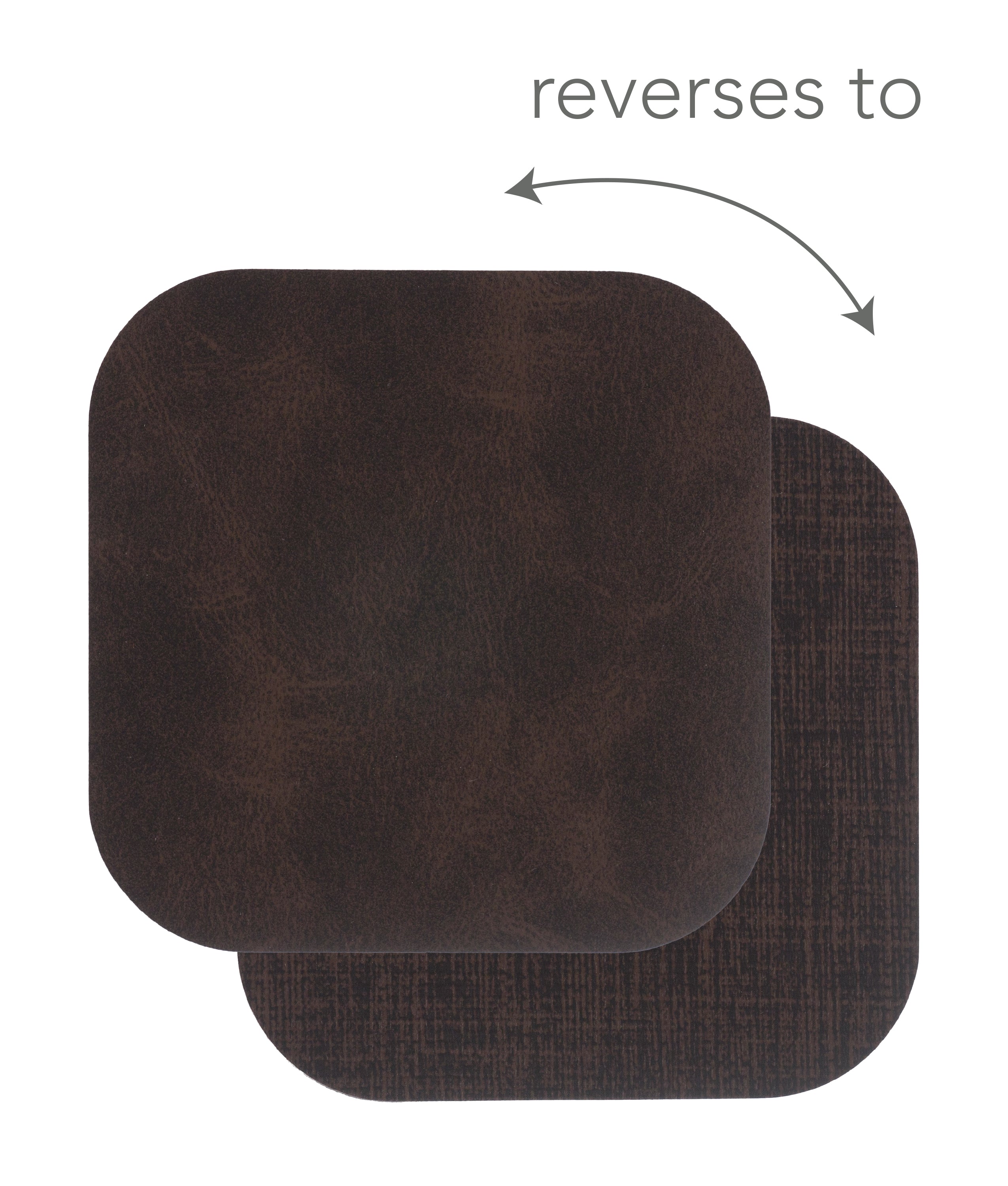 KAF Home Santiago Set Of 4  Faux Leather Coasters - 4.25