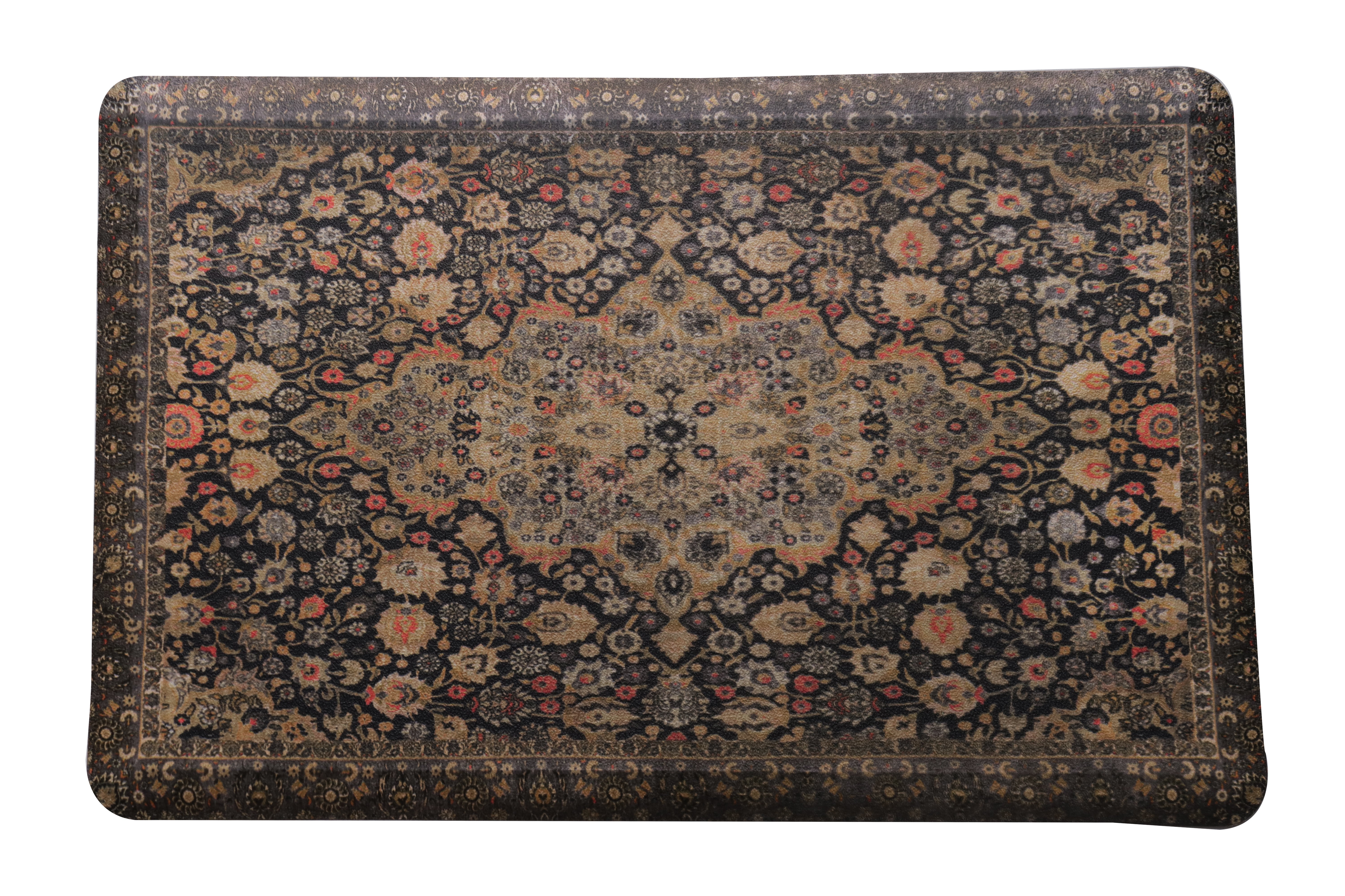 KAF Home Persian Print Anti Fatigue Mats - Beveled Edge