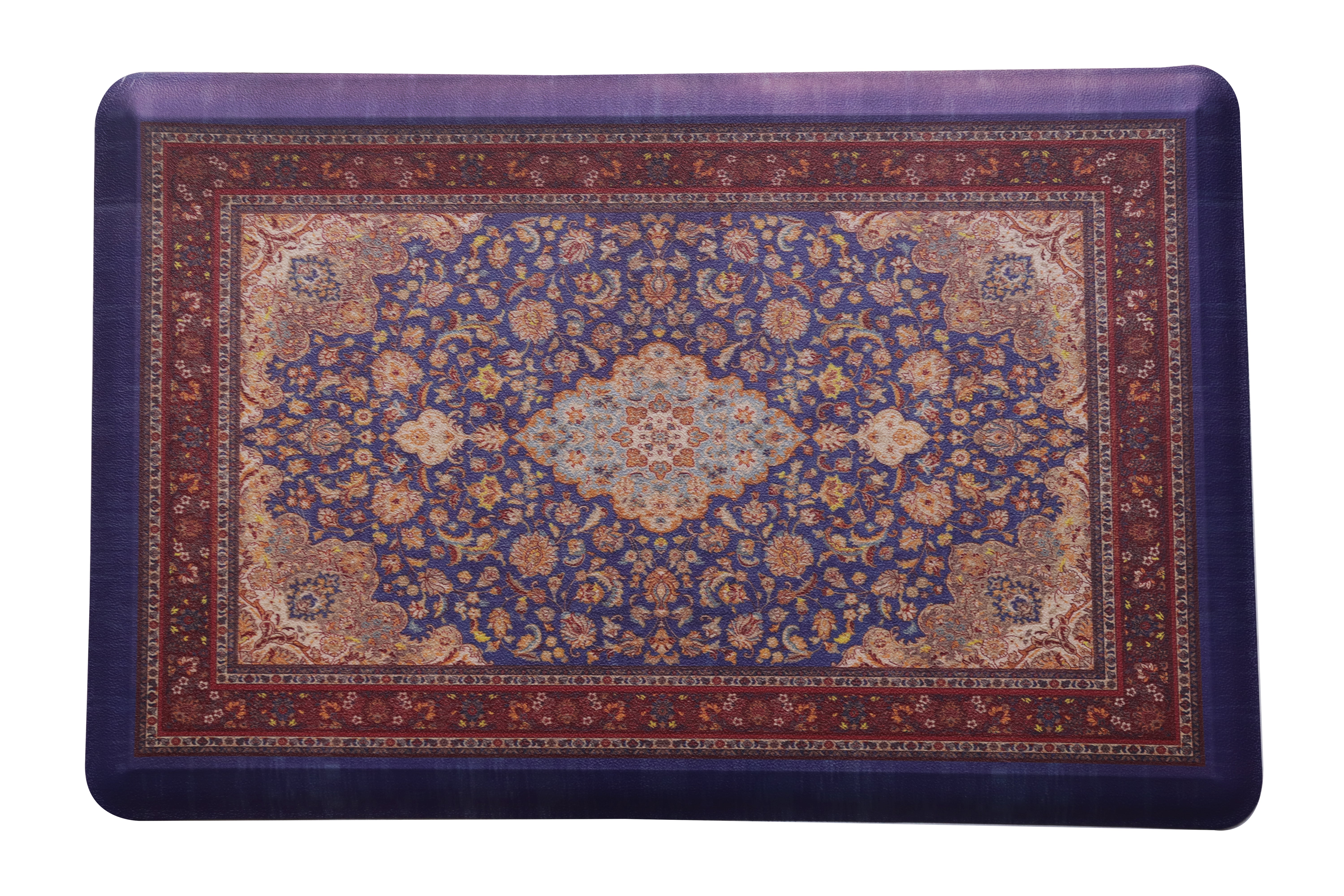 KAF Home Persian Print Anti Fatigue Mats - Beveled Edge