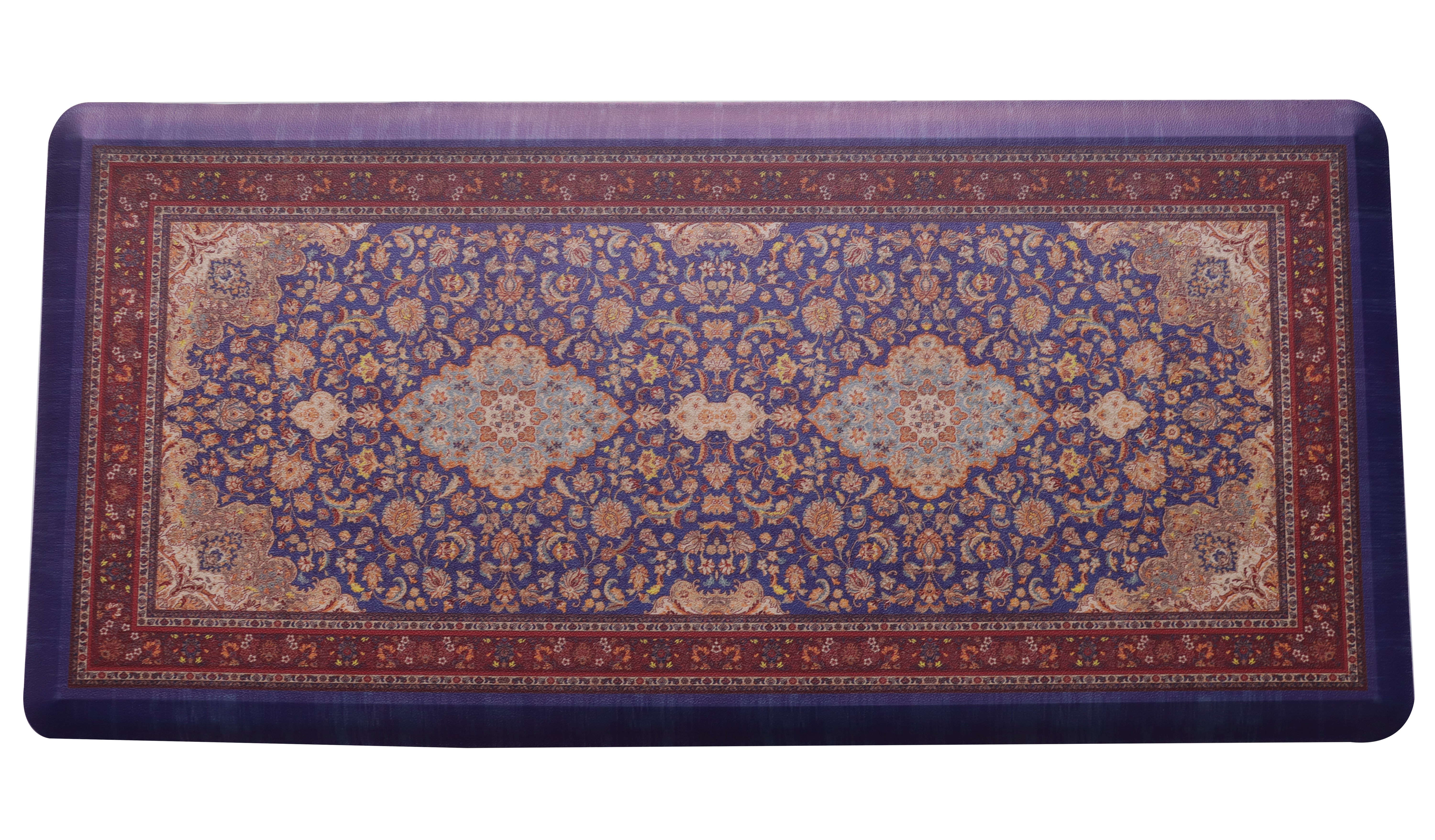 KAF Home Persian Print Anti Fatigue Mats - Beveled Edge