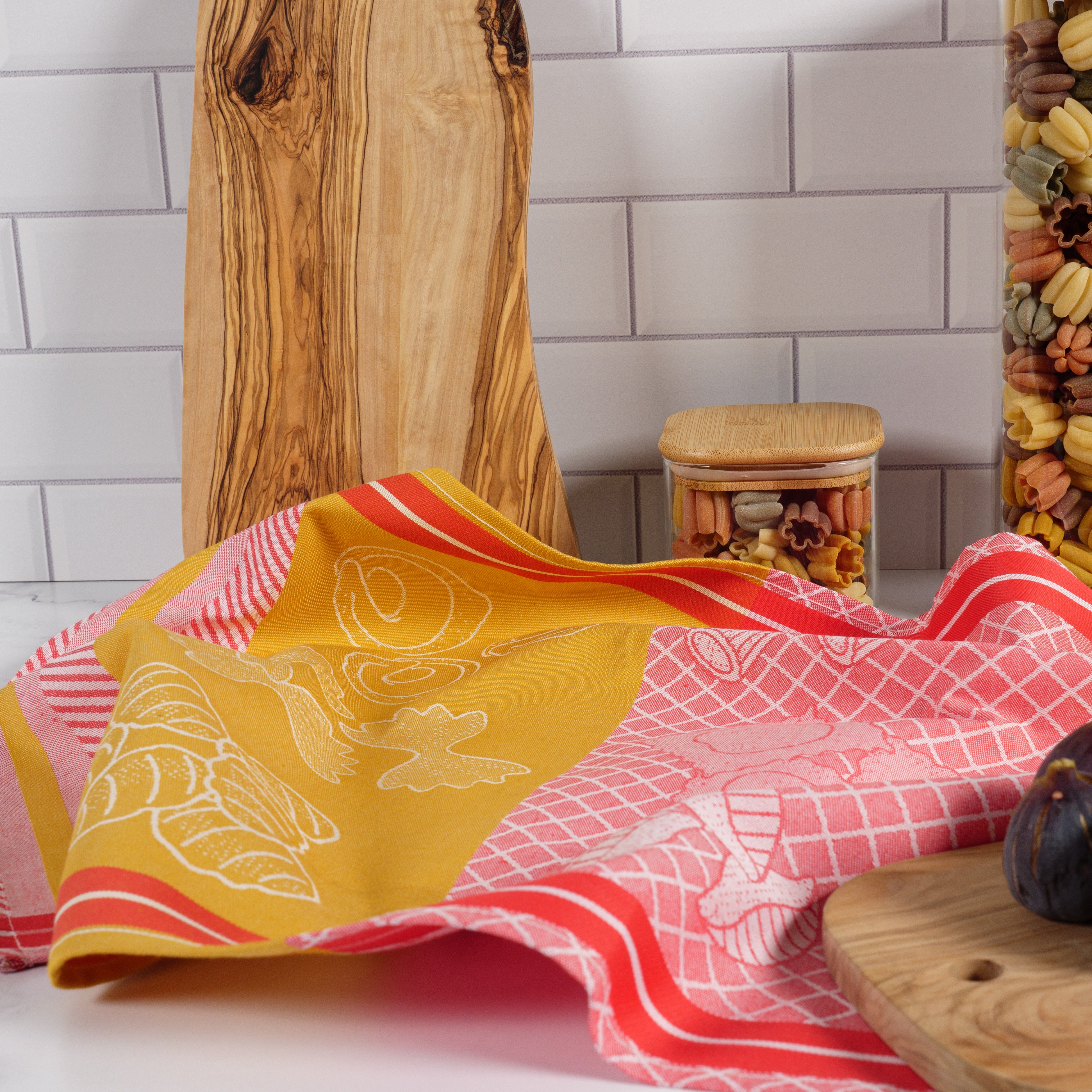 KAF Home 100% Cotton Portuguese Jacquard Kitchen Towels - 19