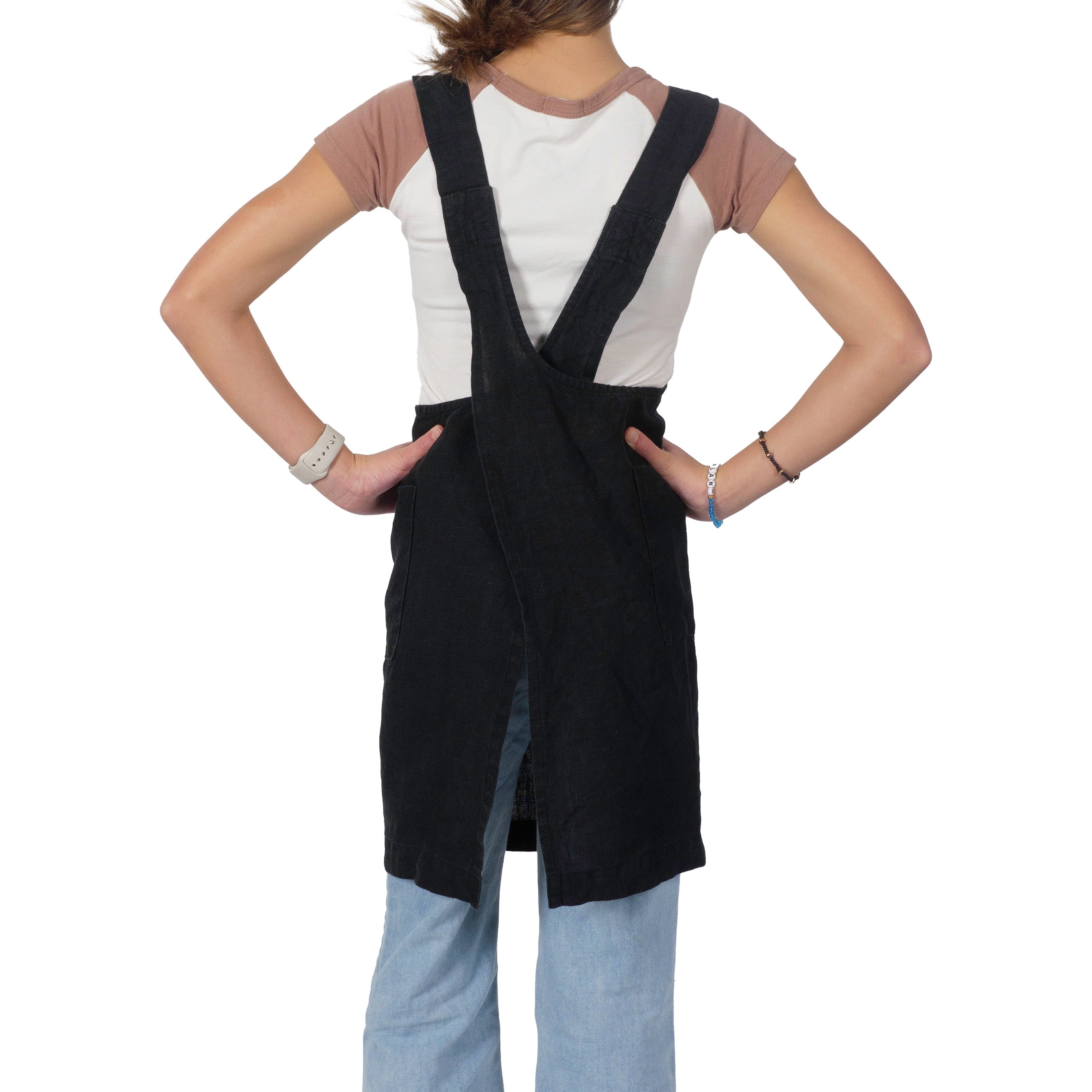 KAF Home Firenze Kids 100% Stonewashed Linen Smock Apron