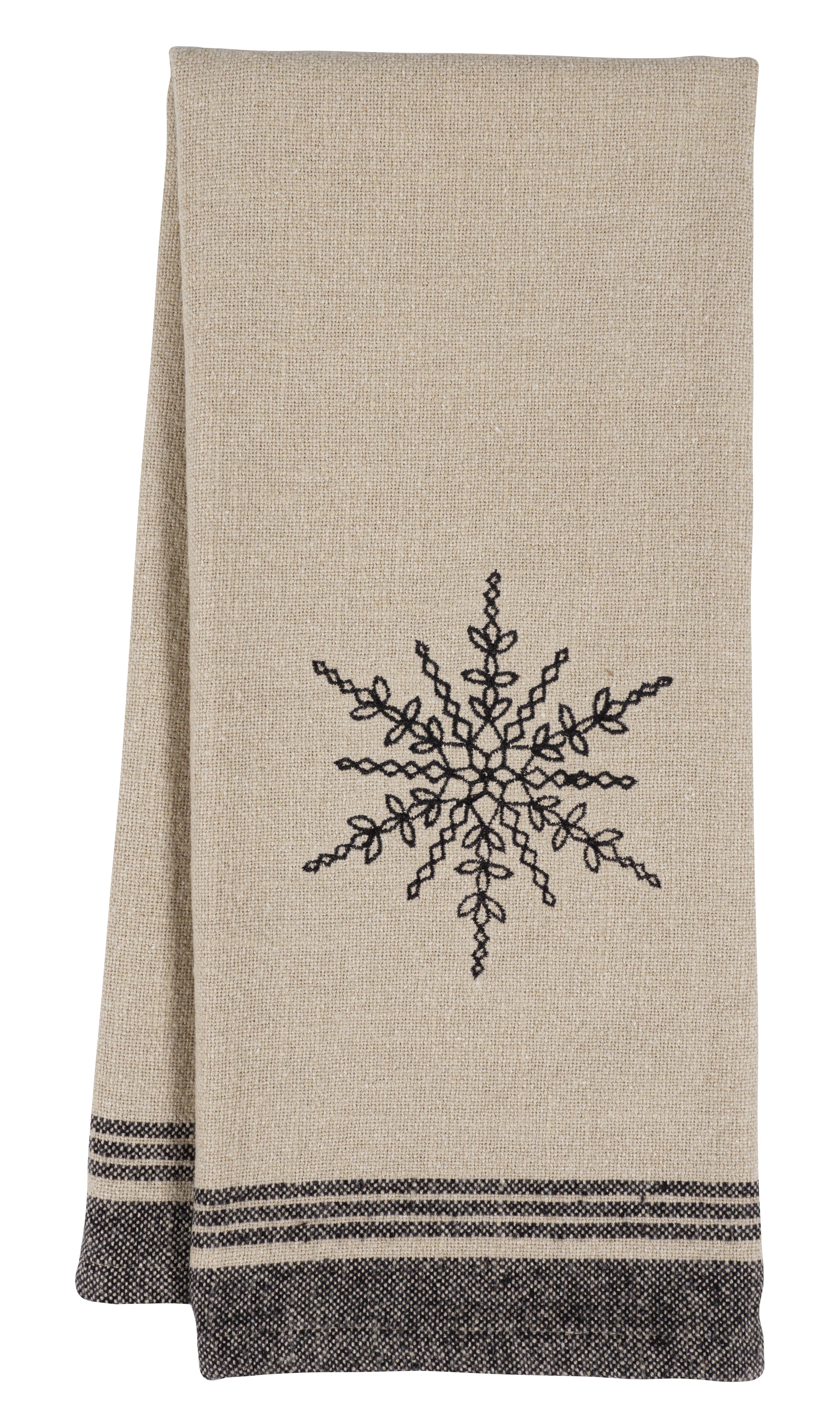 KAF Home Natural Embroidered Kitchen Towel