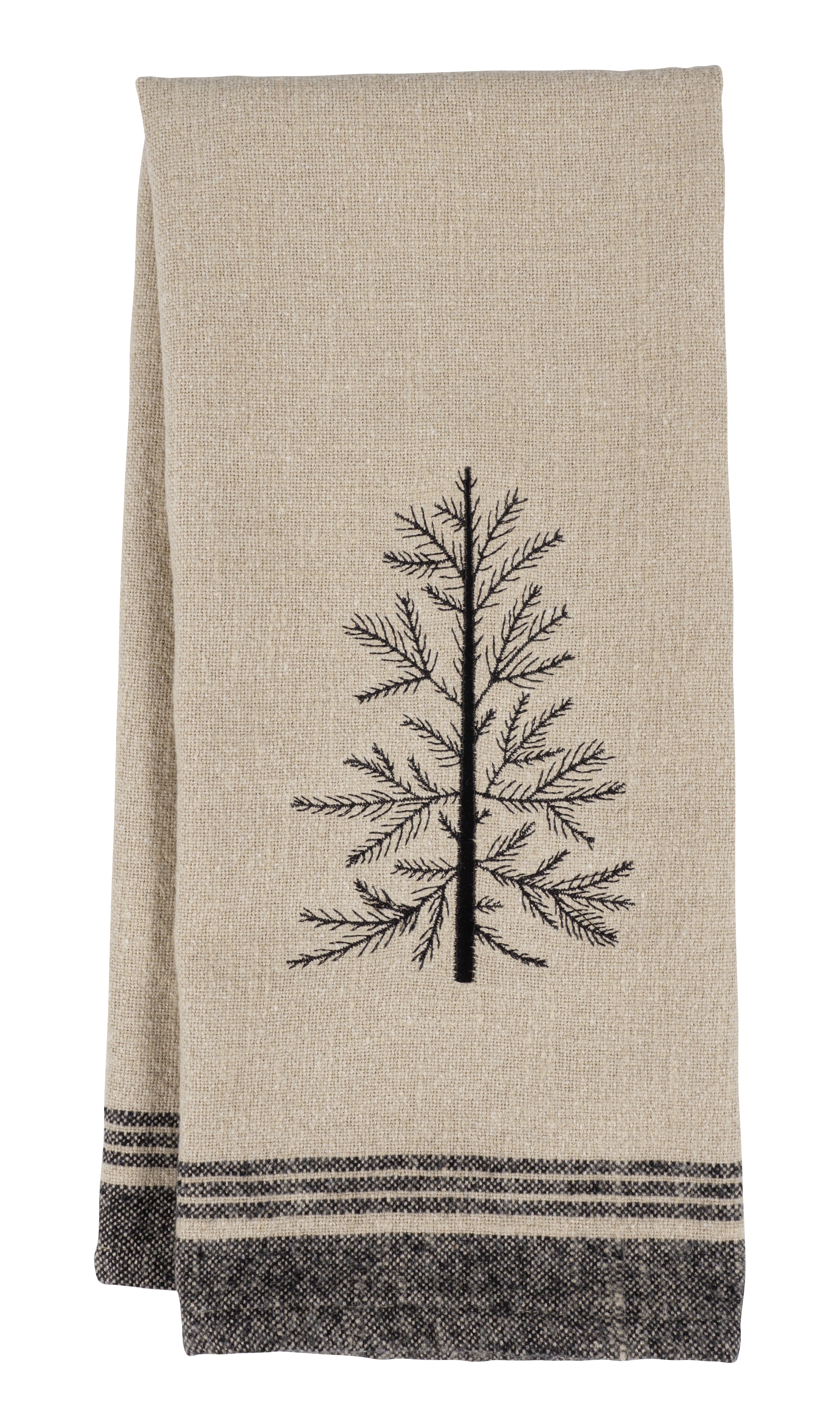 KAF Home Natural Embroidered Kitchen Towel