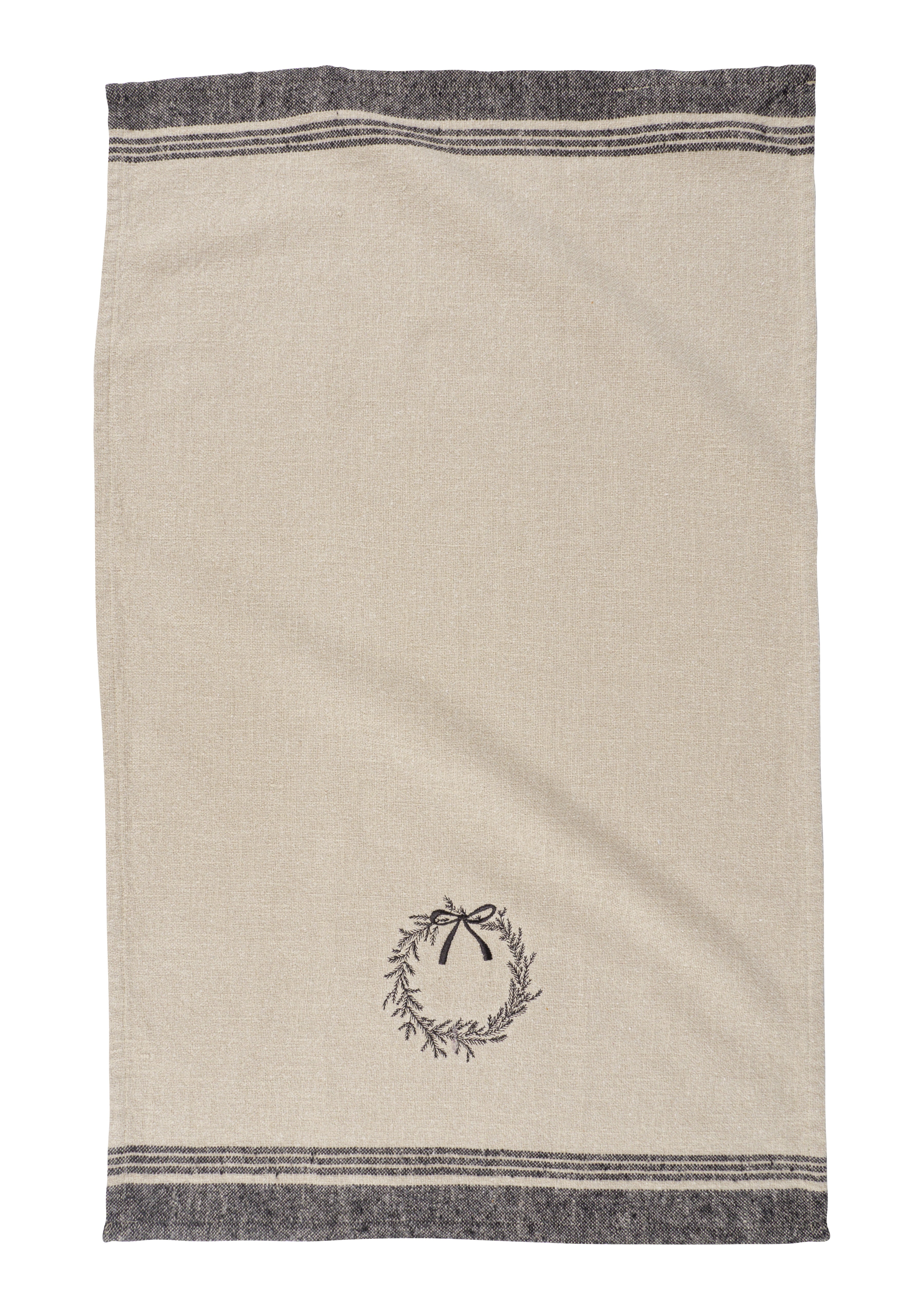 KAF Home Natural Embroidered Kitchen Towel