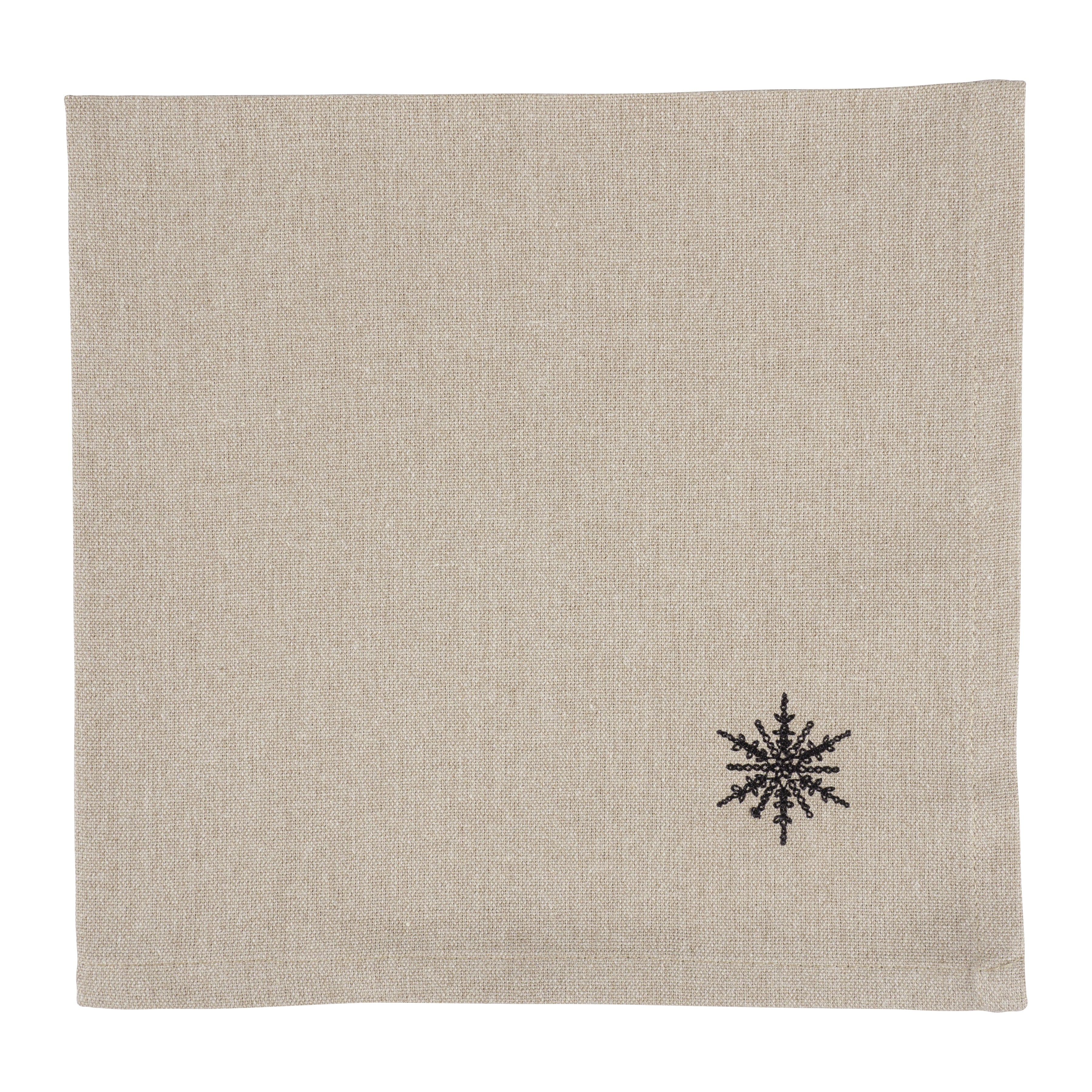 KAF Home Natural Embroidered Holiday Napkin