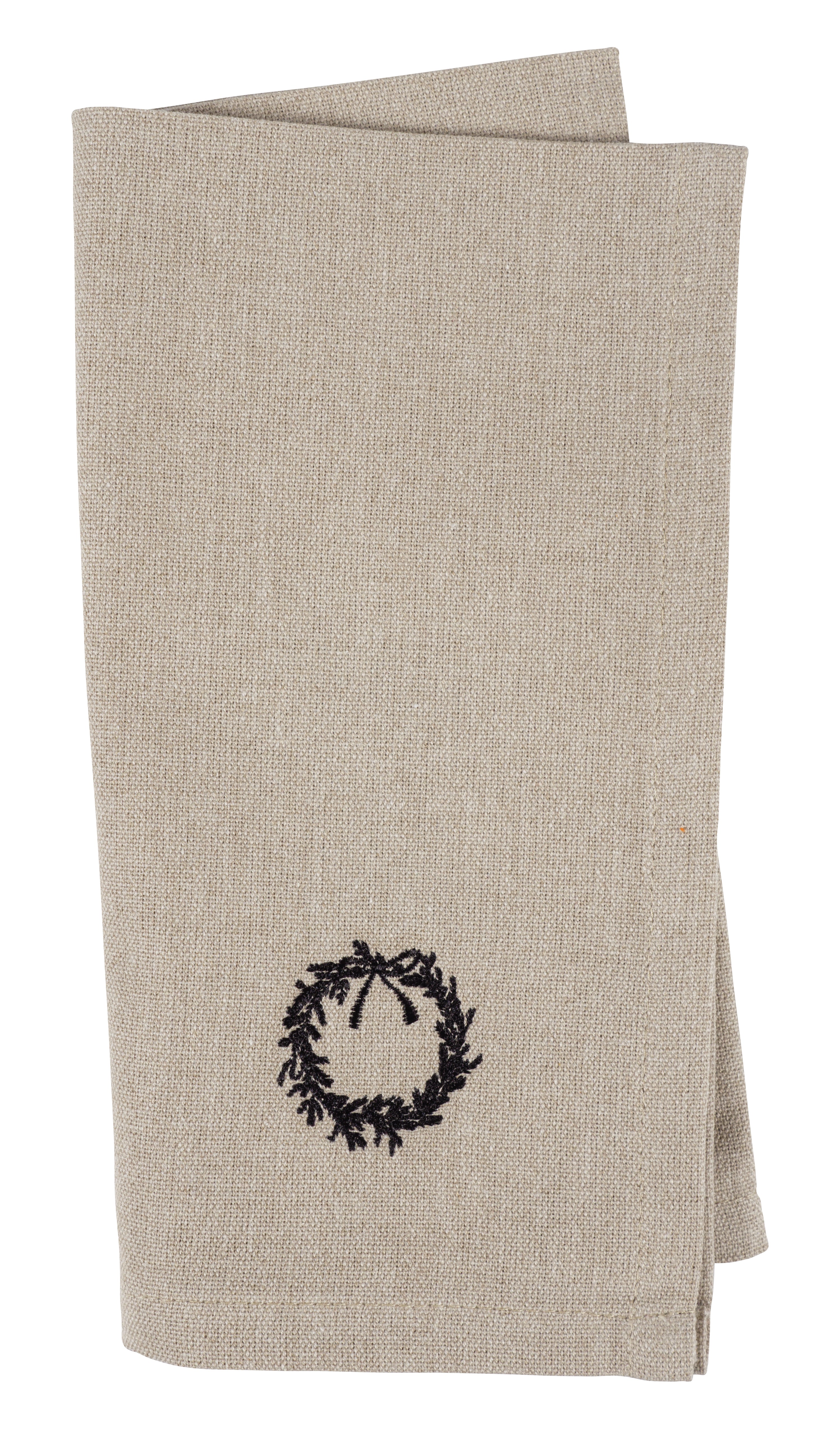 KAF Home Natural Embroidered Holiday Napkin