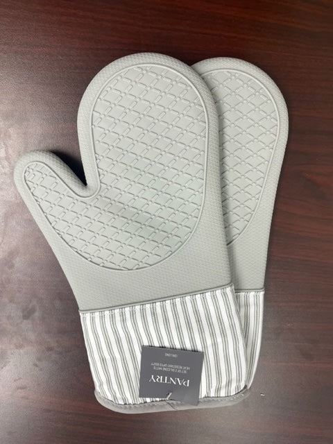 Metro Stripe Silicone Oven Mitt- Set of Two