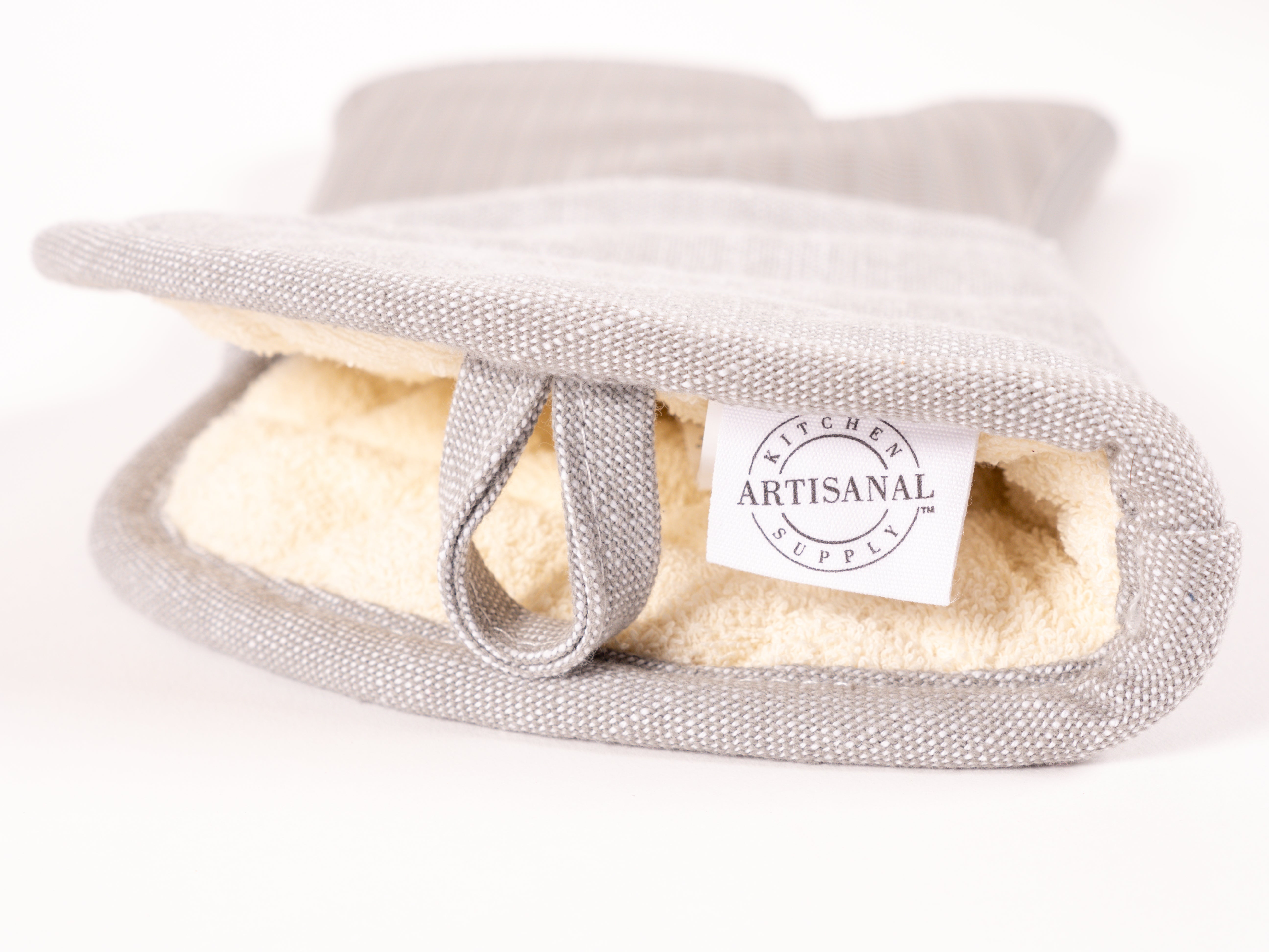 KAF Home Strada Silicone Oven Mitt With Chambray Sleeve, 15