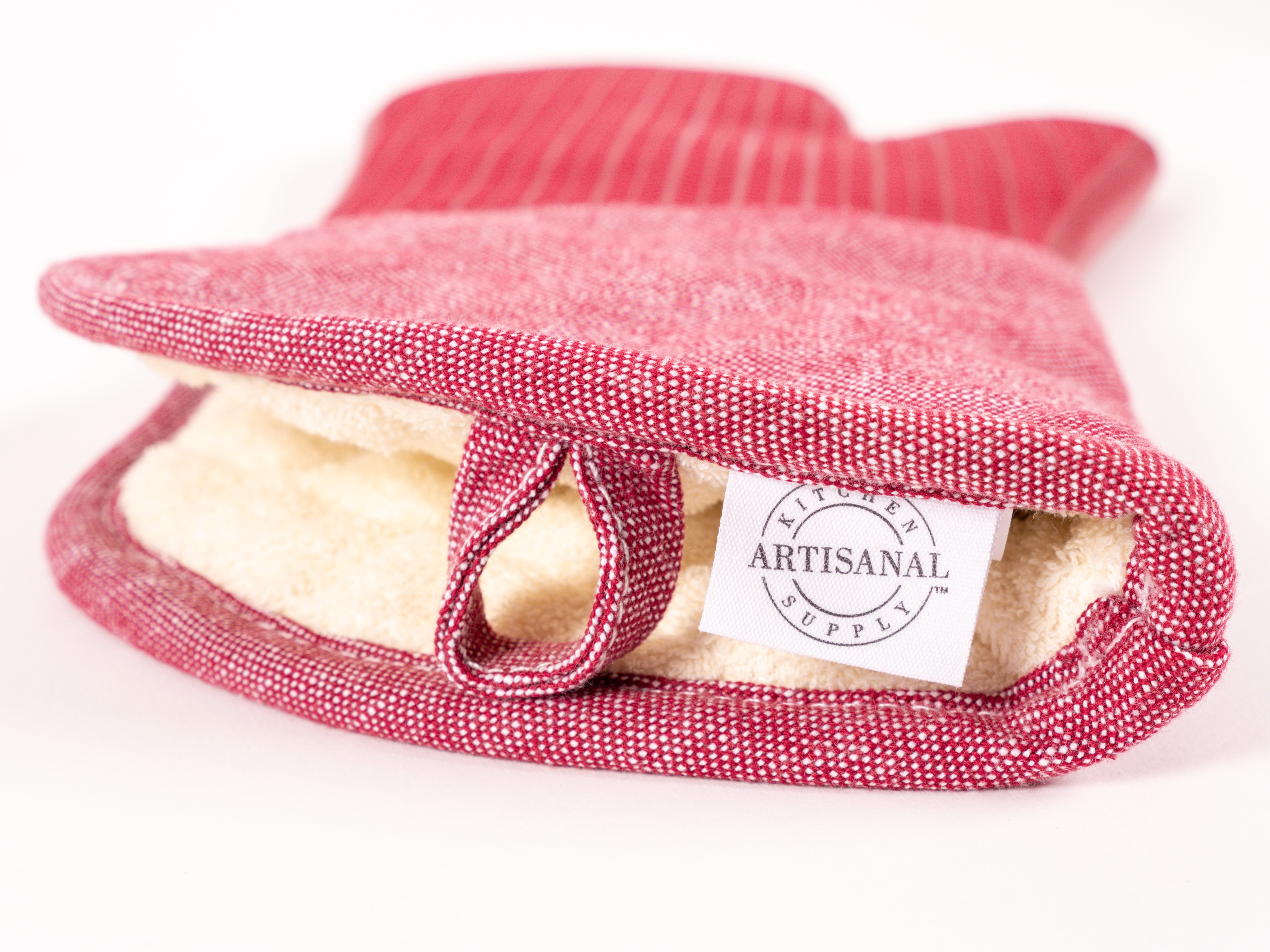 KAF Home Strada Silicone Oven Mitt With Chambray Sleeve, 15