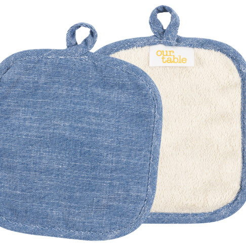 Strada Set of 2 Chambray Pot Holders - 8