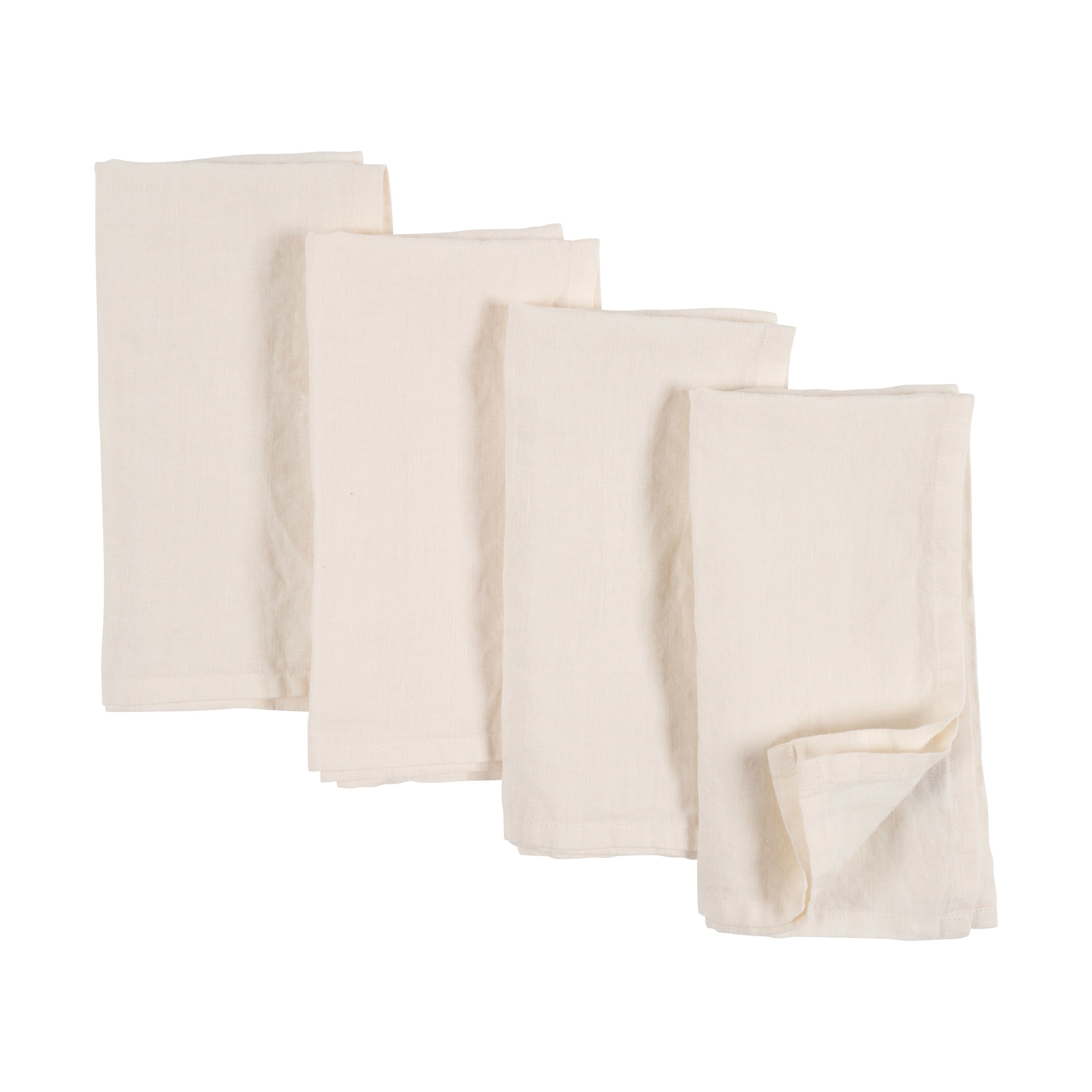 KAF Home Feast Dinner Napkins,Set of 12 Oversized, Easy-Care, Cloth Napkins, 18 x 18 in., White