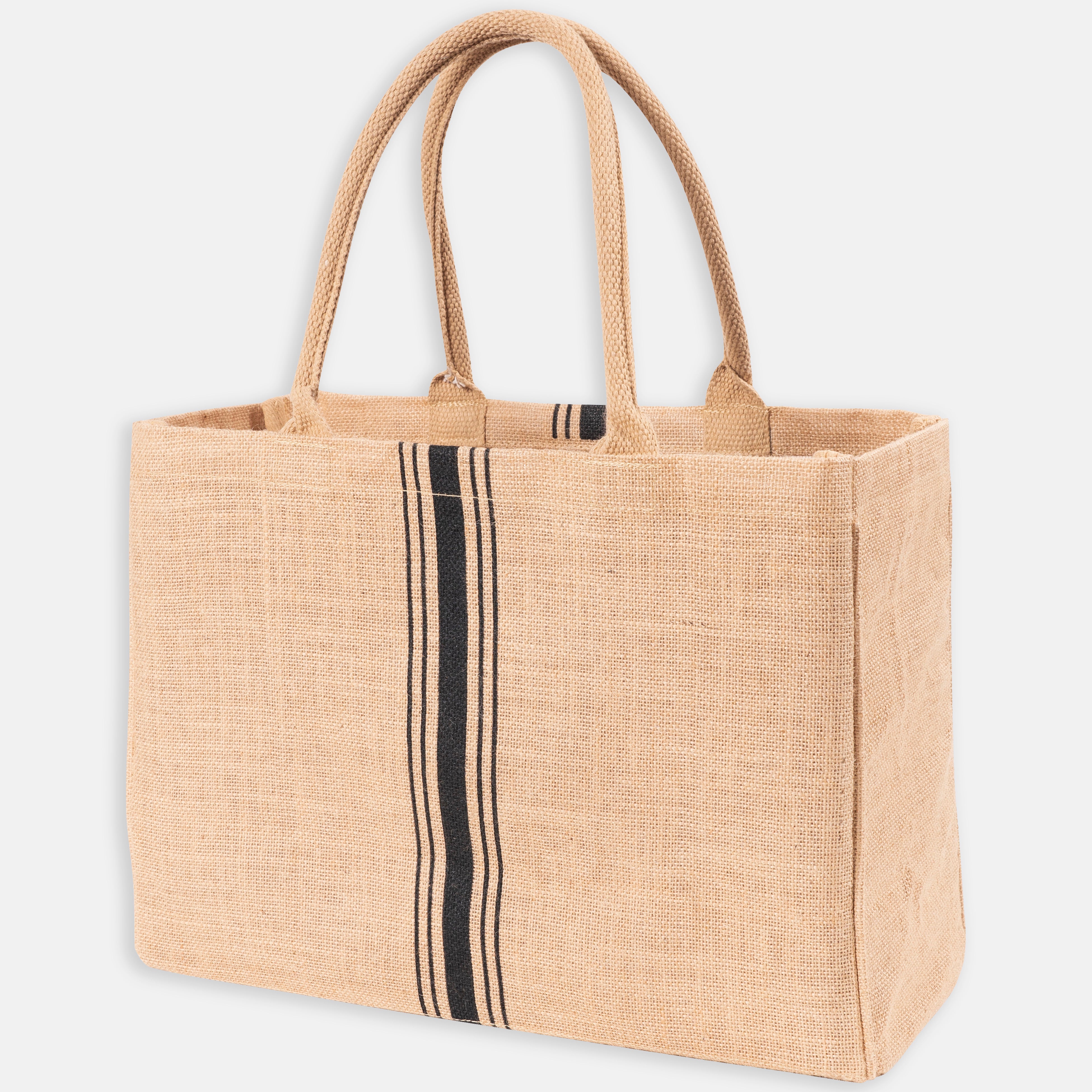 Buy LAXIS Jute Tote Bags with Handles, Handicraft Jute Bag S65 Natural  Tifin Bag Blank Large Burlap Reusable, Grocery Bags, Water Resistant for  Bridesmaid Gift Travel Shopping DIY Crafts Bags (Pack of