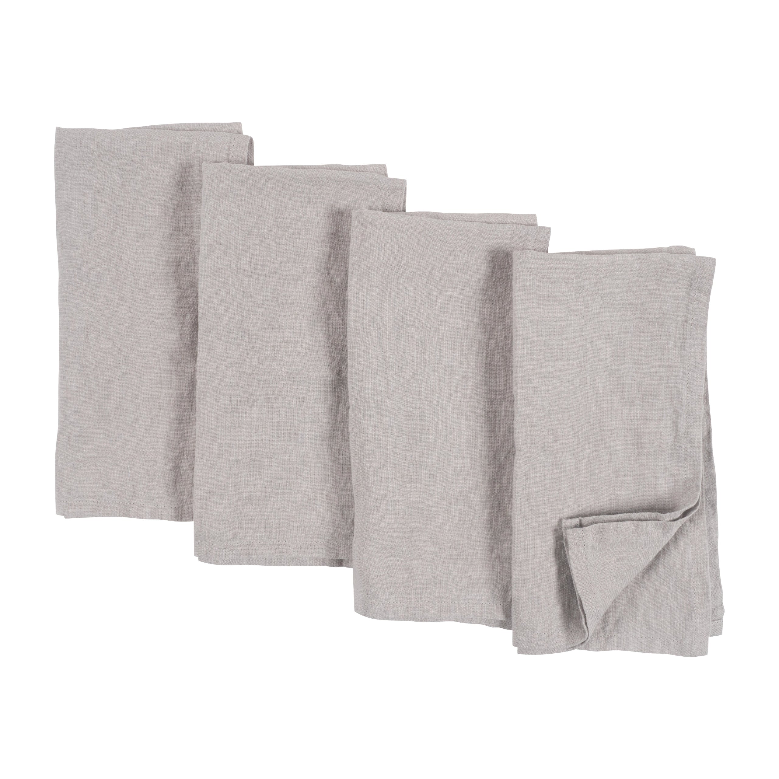 Hawkins New York Simple Stonewashed Linen Napkins, Set of 4