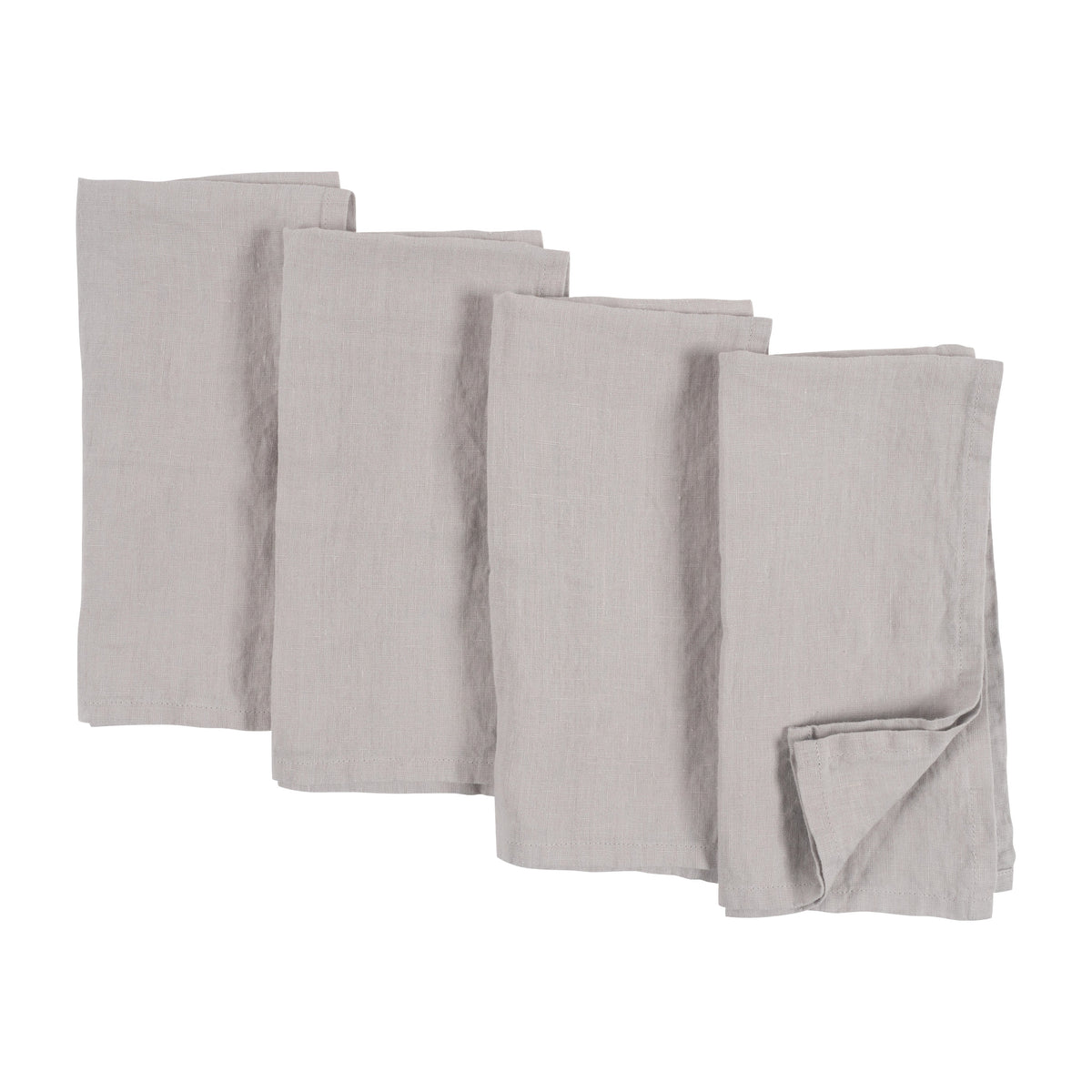 Washed Linen-Cotton set of 4 Napkins- White