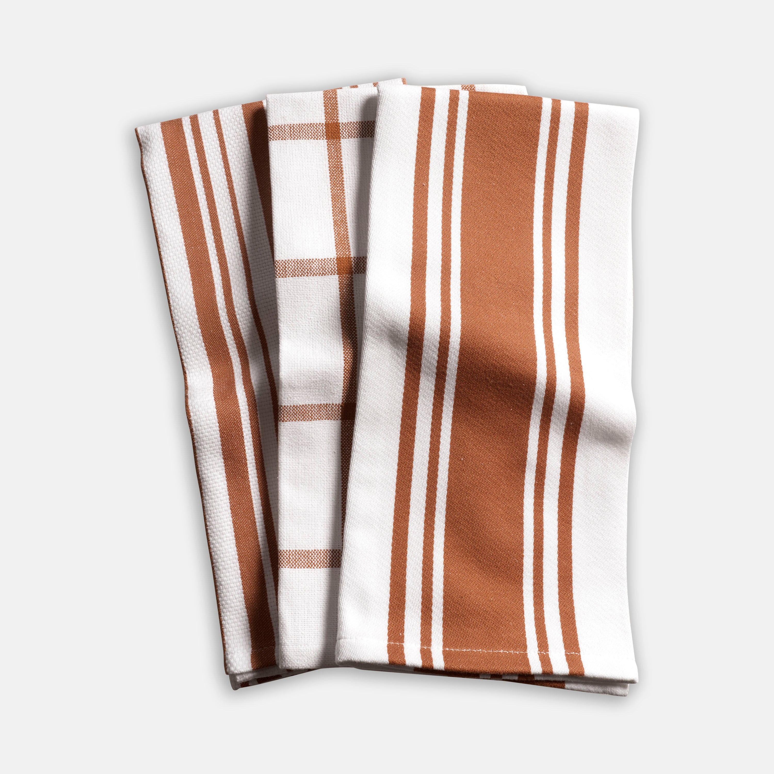 White and Brown Piano Stripe Kitchen Towel – MARCH